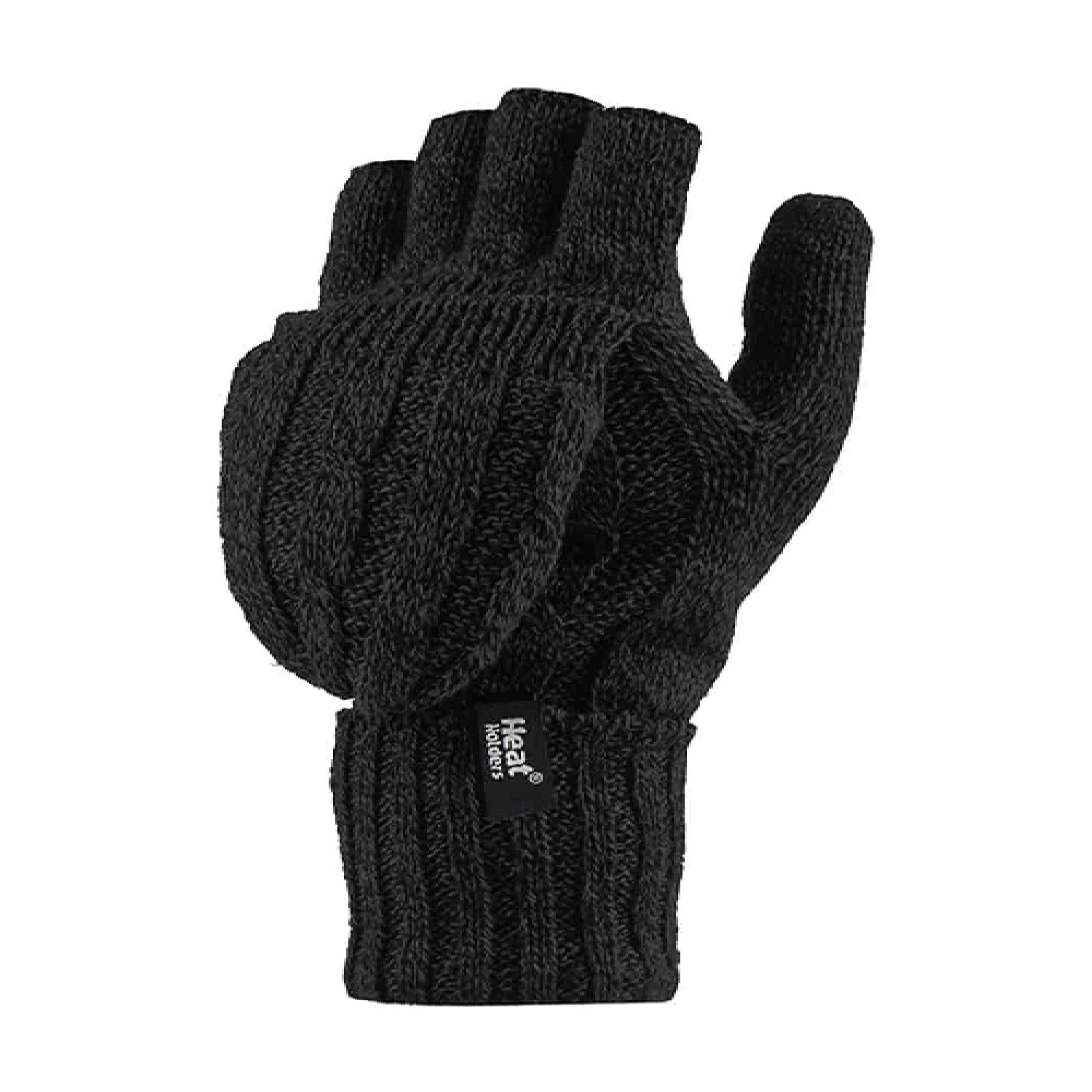 Ladies Cable Knit 2.3 Tog Thermal Winter Fingerless Converter Gloves , view 1 of 5