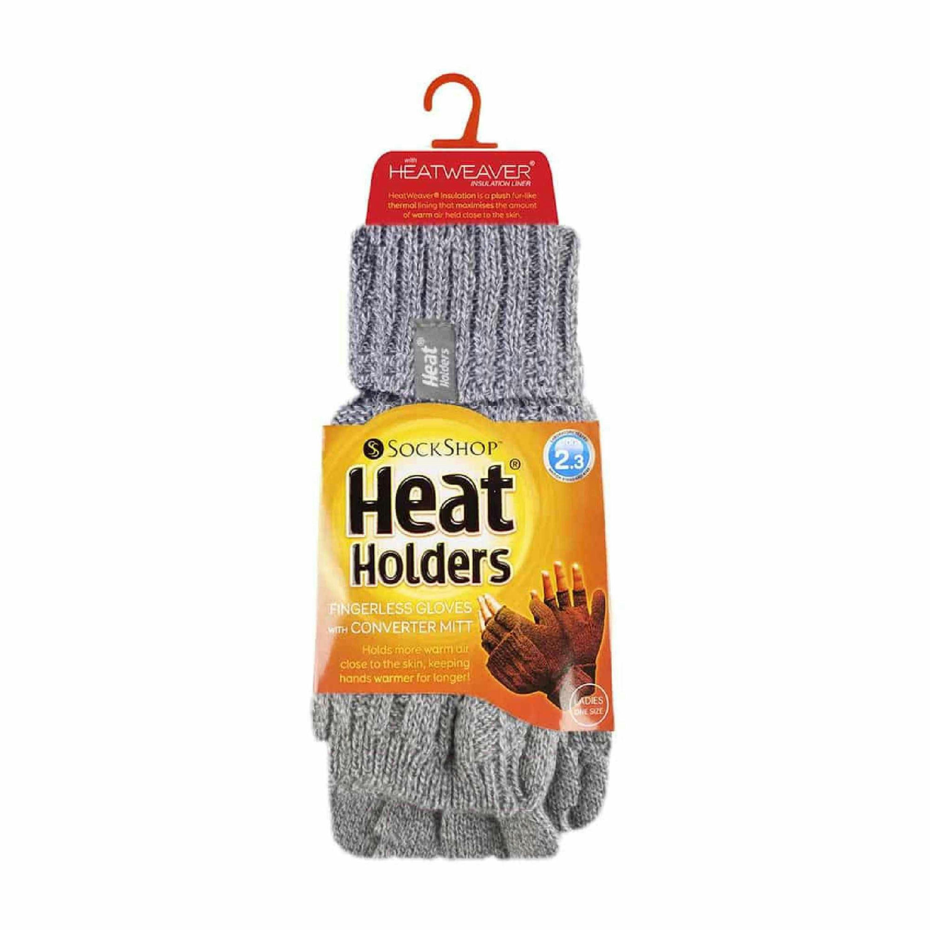 Ladies Cable Knit 2.3 Tog Thermal Winter Fingerless Converter Gloves , view 2 of 5
