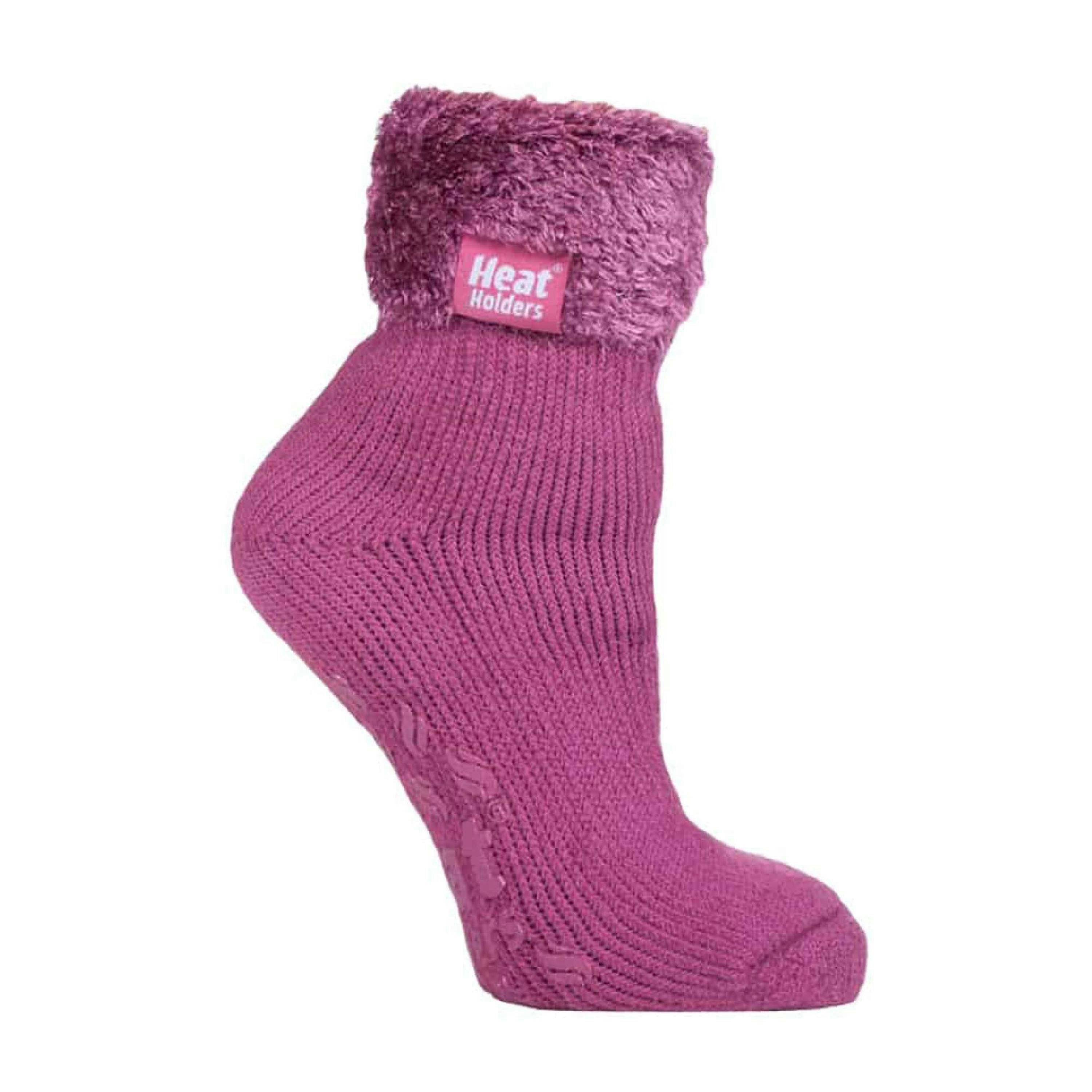 Ladies Non Slip Thermal Low Cut Slipper Bed Socks with Grips , view 1 of 5