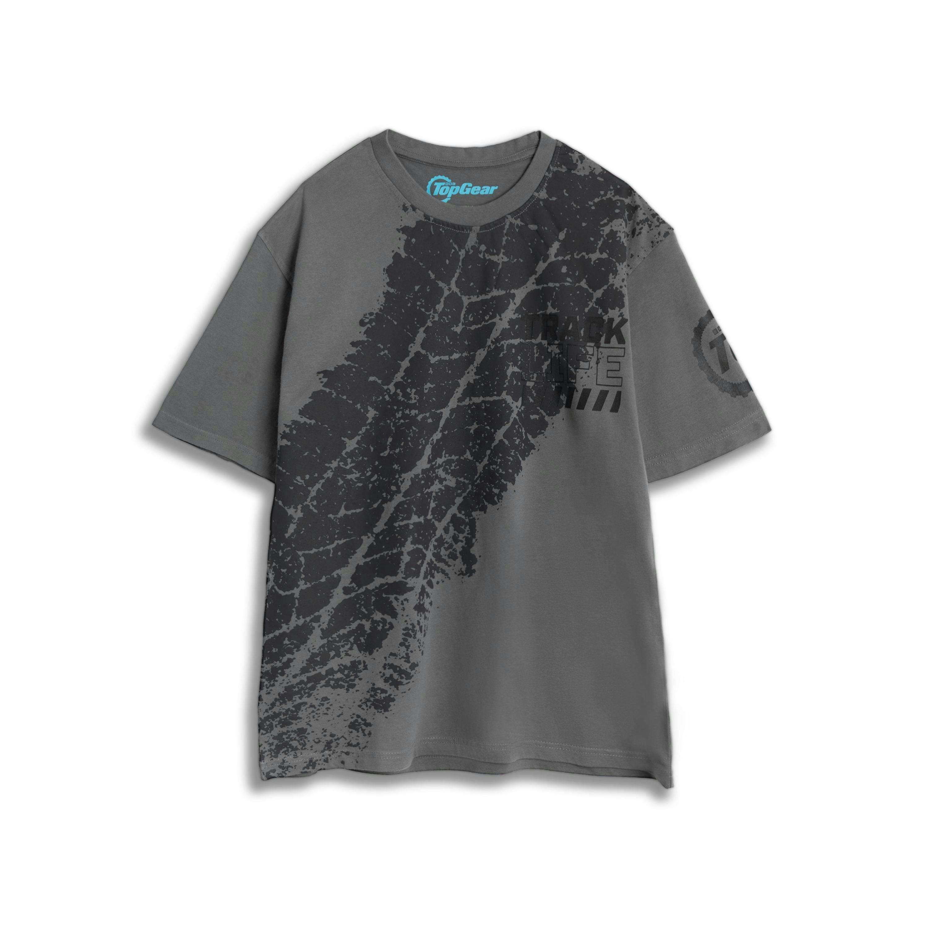 Top Gear Unisex Grey Track Life Short Sleeved T-Shirt by Vanilla Underground , view 1 of 1