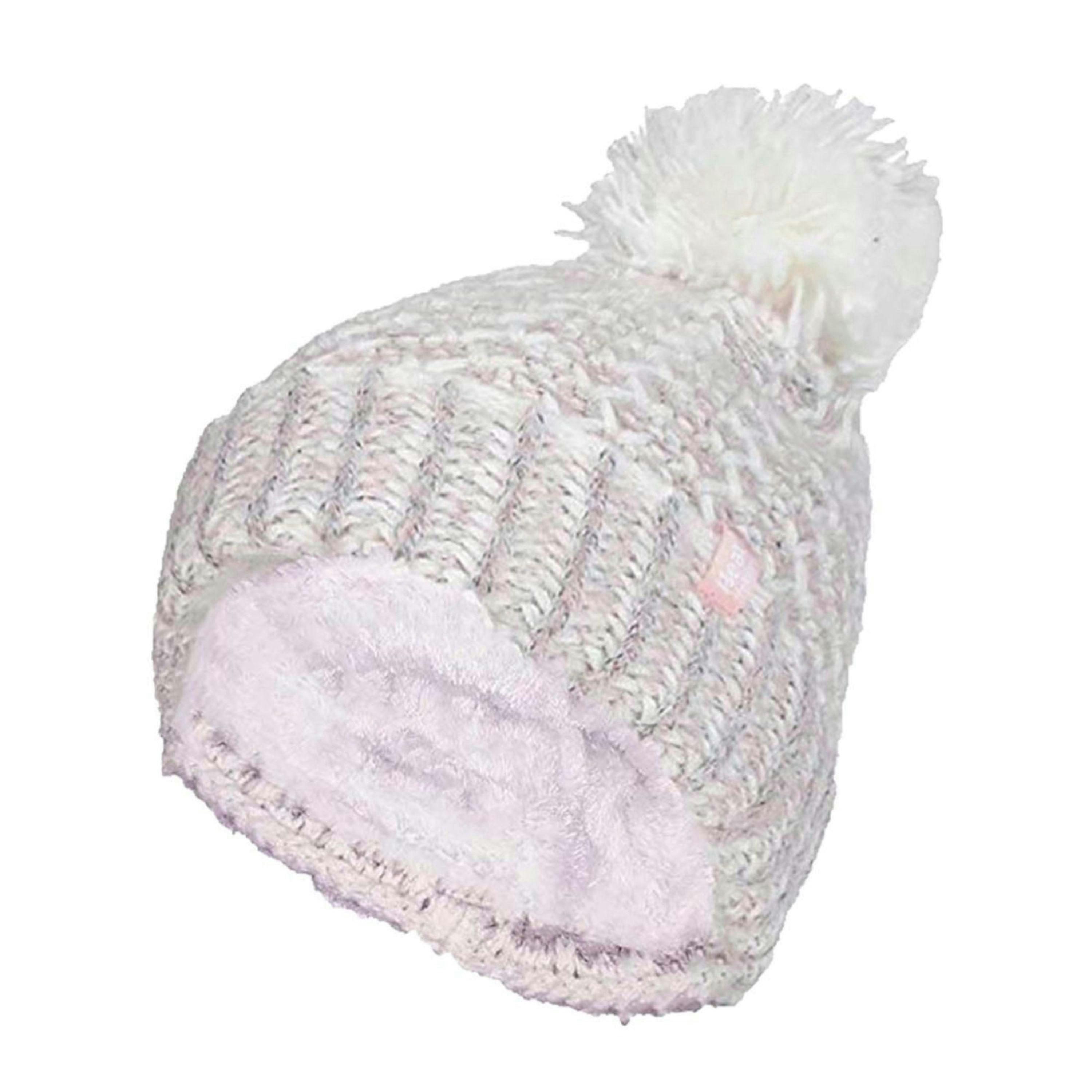 Ladies Fleece Lined Cuffed Thermal Winter Bobble Hat with Pom Pom , view 1 of 5