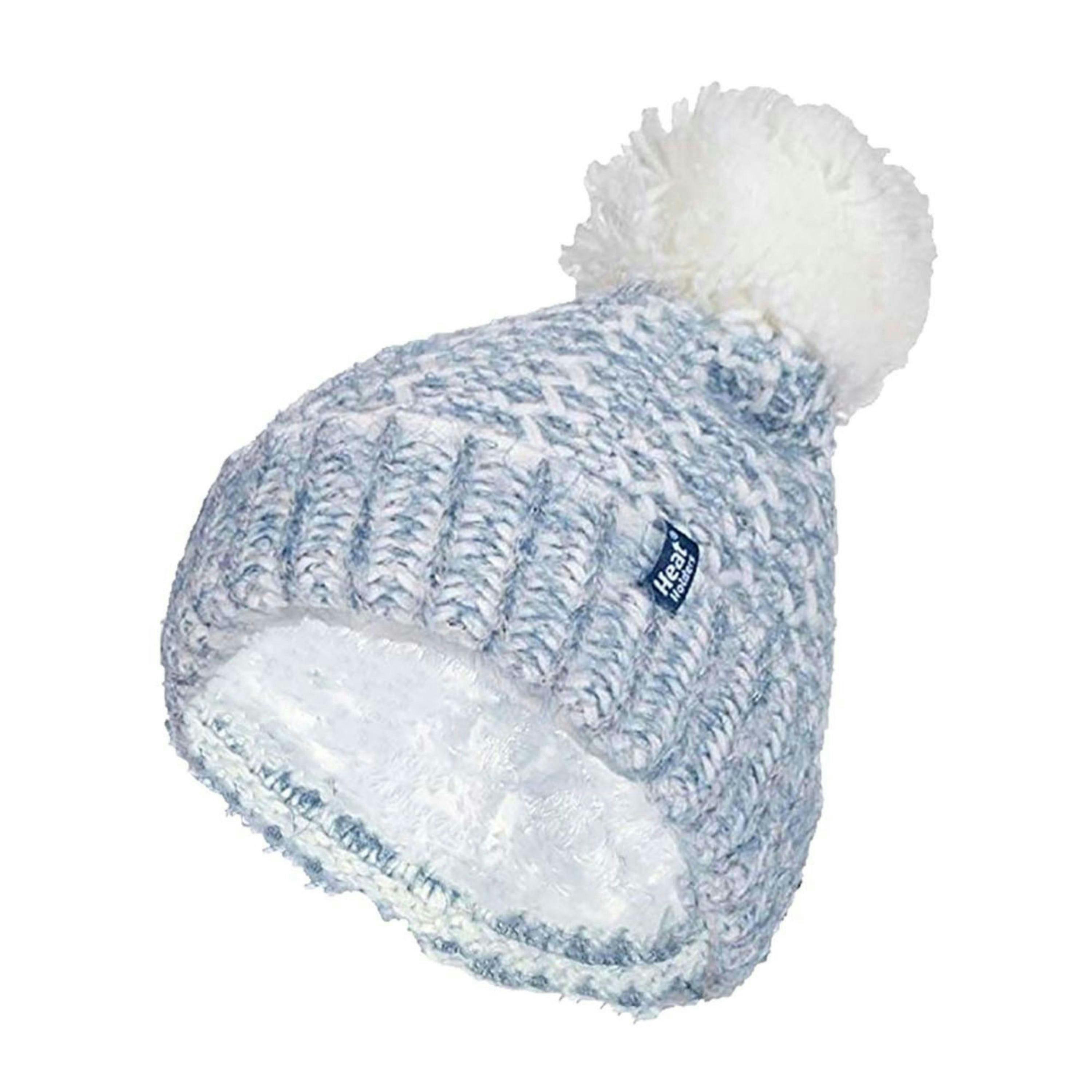 Ladies Fleece Lined Cuffed Thermal Winter Bobble Hat with Pom Pom , view 1 of 5