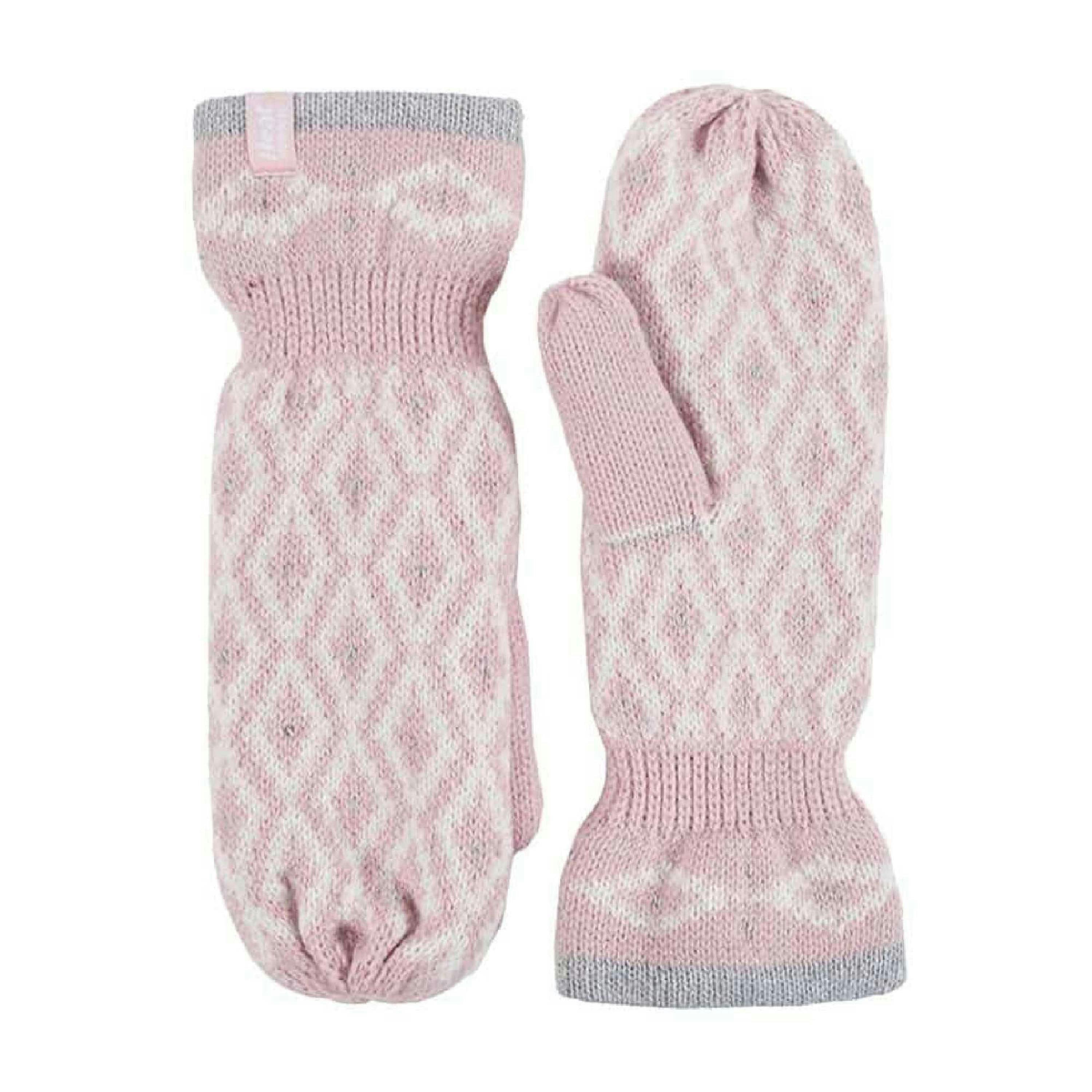 Ladies Knitted Fleece Lined Winter Warm Thermal Mittens , view 1 of 5