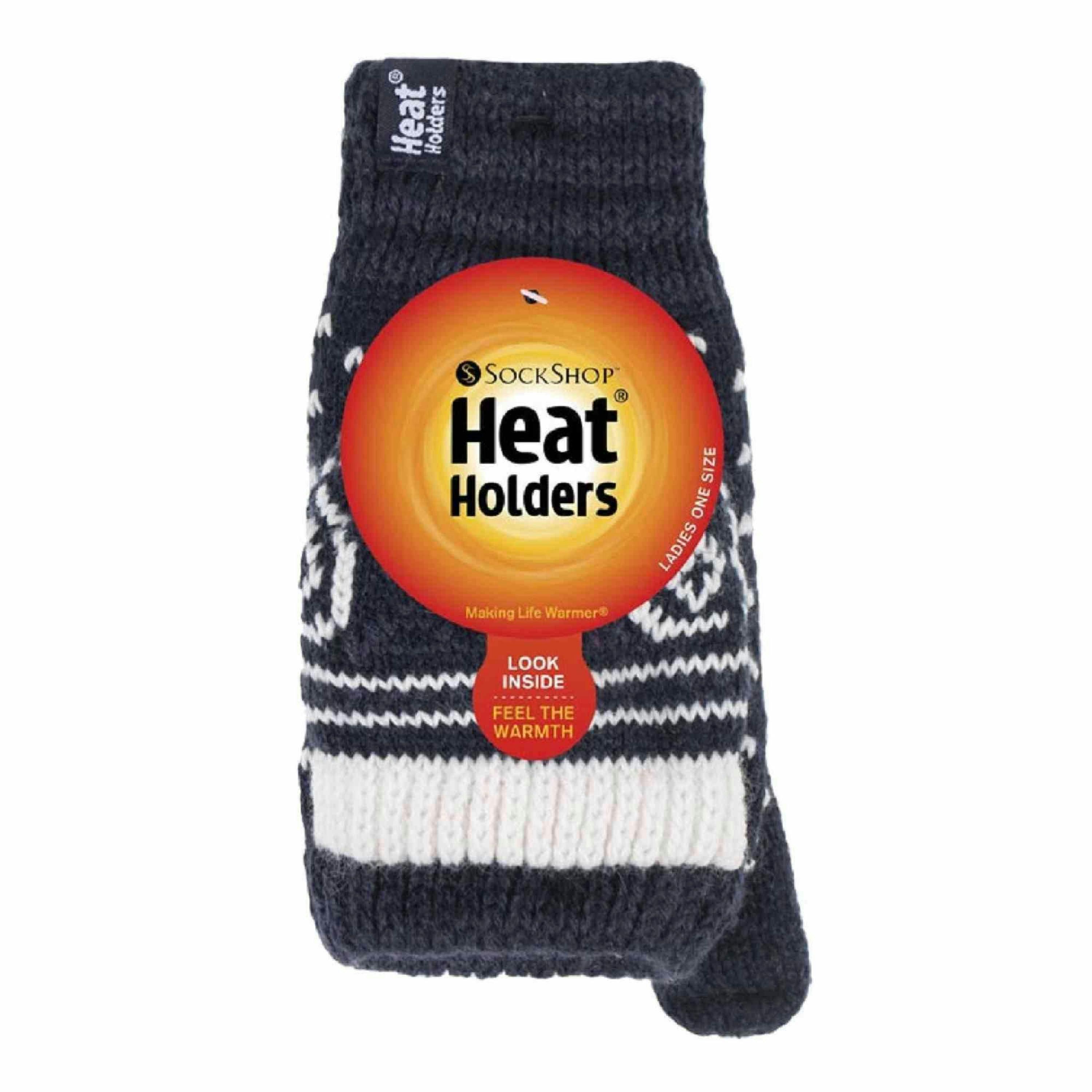 Ladies Warm Fairisle Patterned Thermal Fingerless Converter Gloves , view 2 of 5