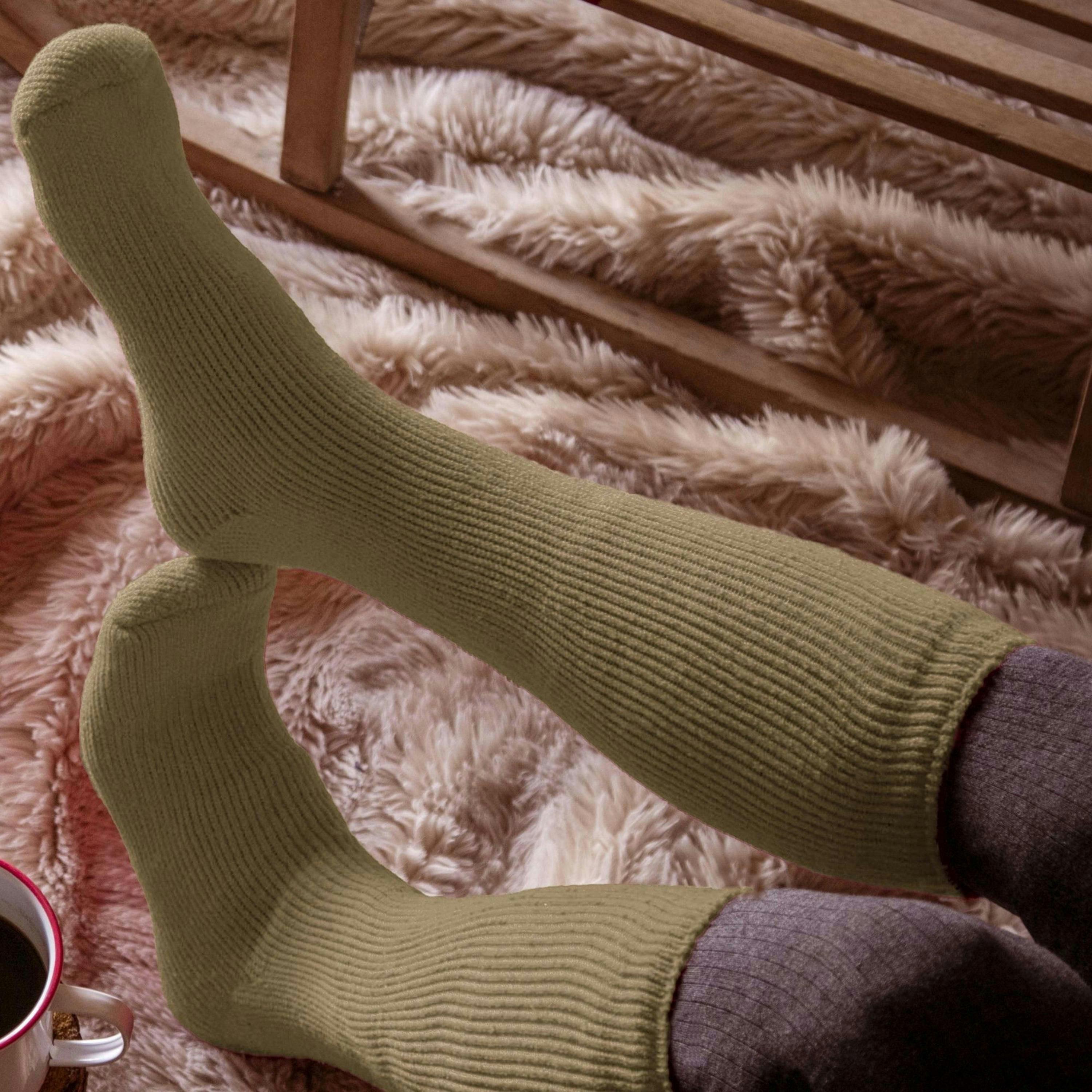 Mens Extra Long Thick Winter Warm Knee High Thermal Socks , view 4 of 5