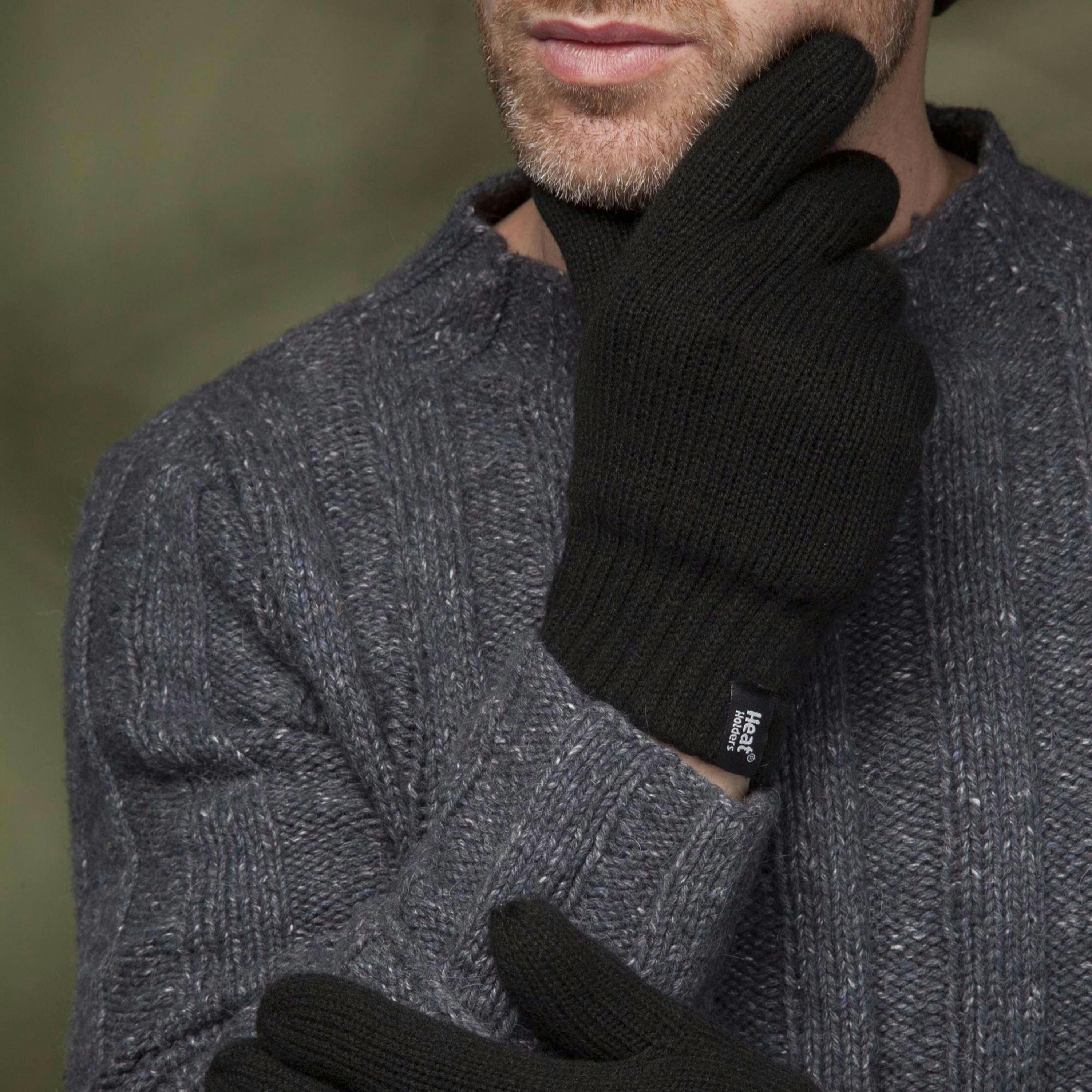 Mens Winter Warm Soft Fleece Lined Thermal Gloves , view 3 of 5