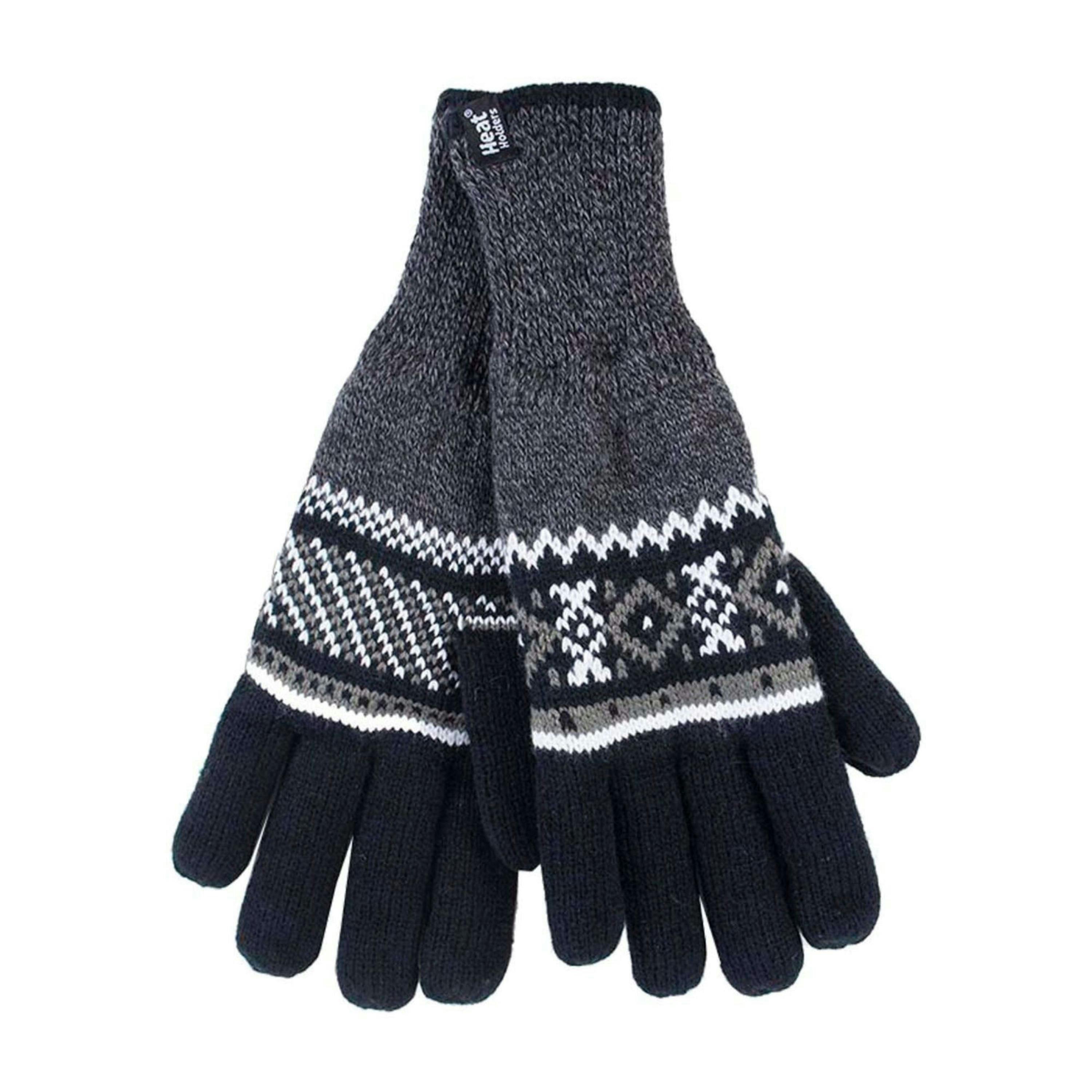 Mens Nordic Fairisle Knitted Fleece Lined Winter Thermal Gloves , view 1 of 5