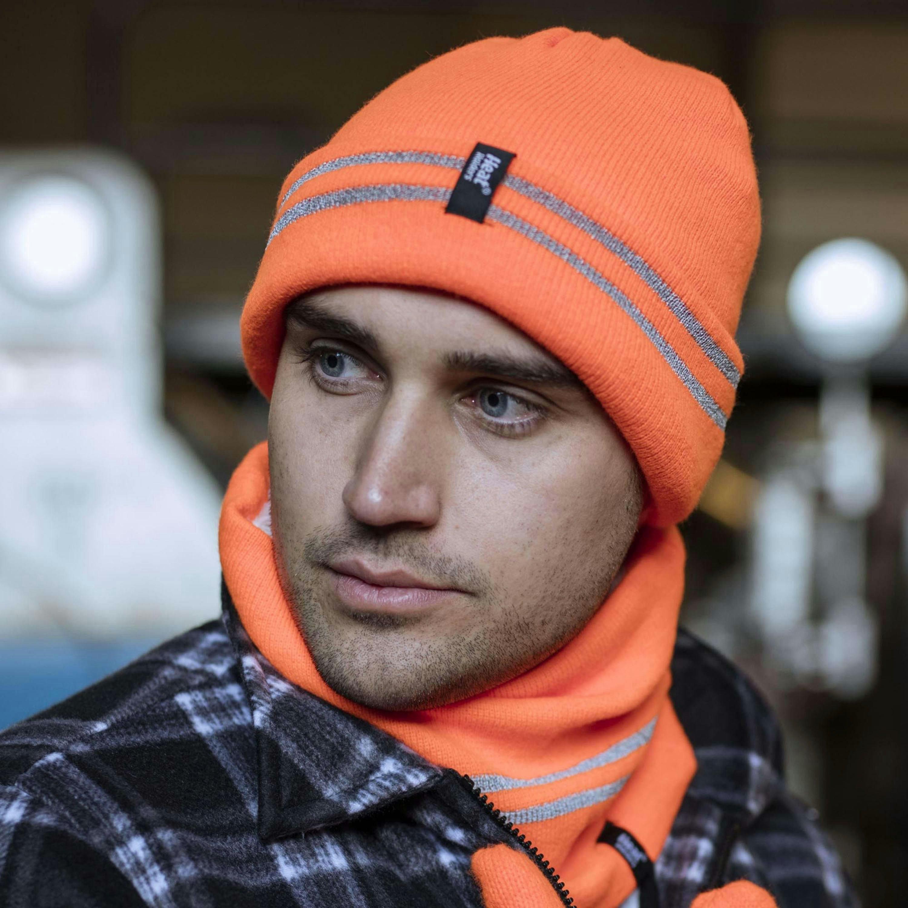 Mens Hi Vis Reflective Soft Fleece Lined Thermal Winter Hat , view 5 of 5
