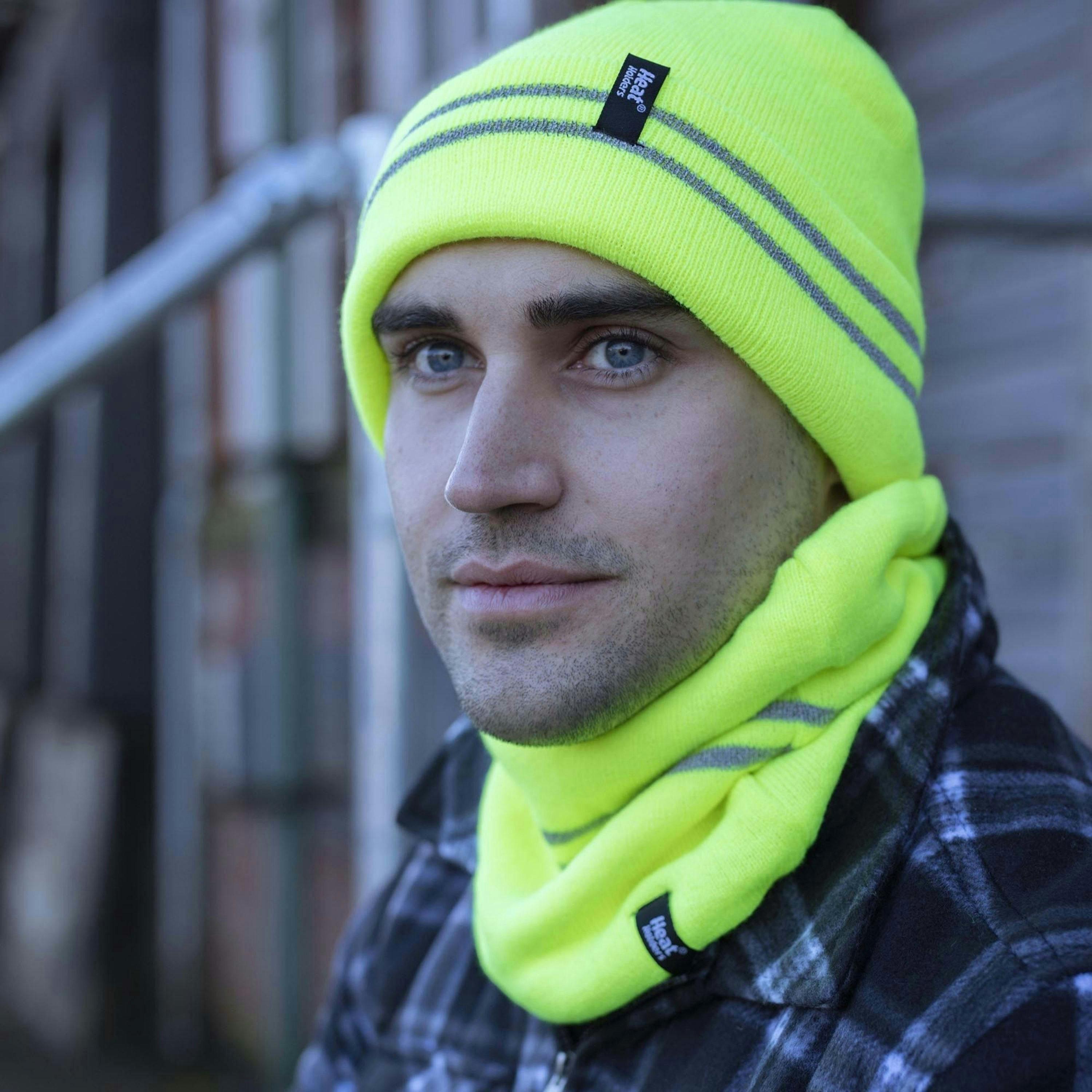 Mens Hi Vis Reflective Soft Fleece Lined Thermal Winter Neck Warmer , view 4 of 5