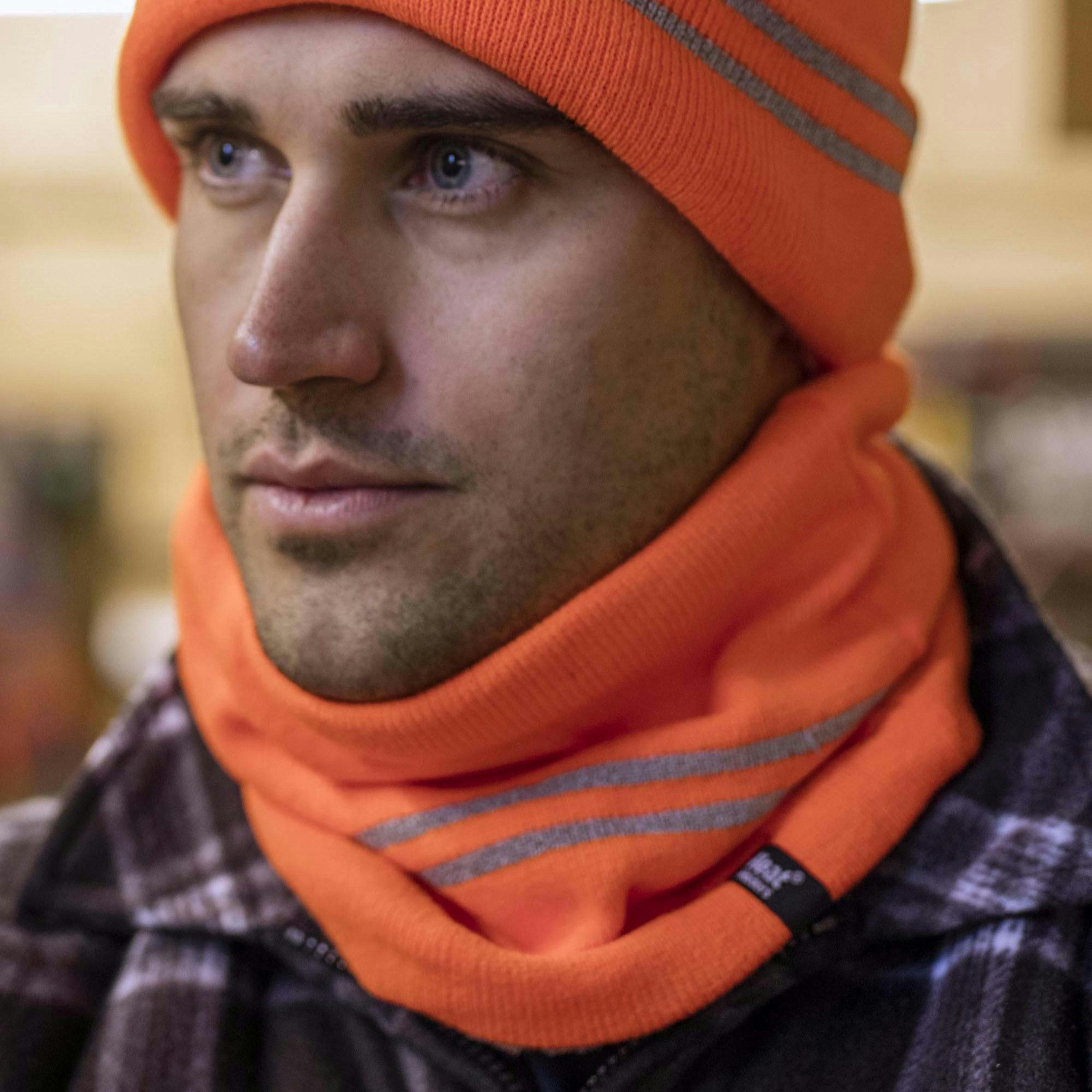Mens Hi Vis Reflective Soft Fleece Lined Thermal Winter Neck Warmer , view 5 of 5