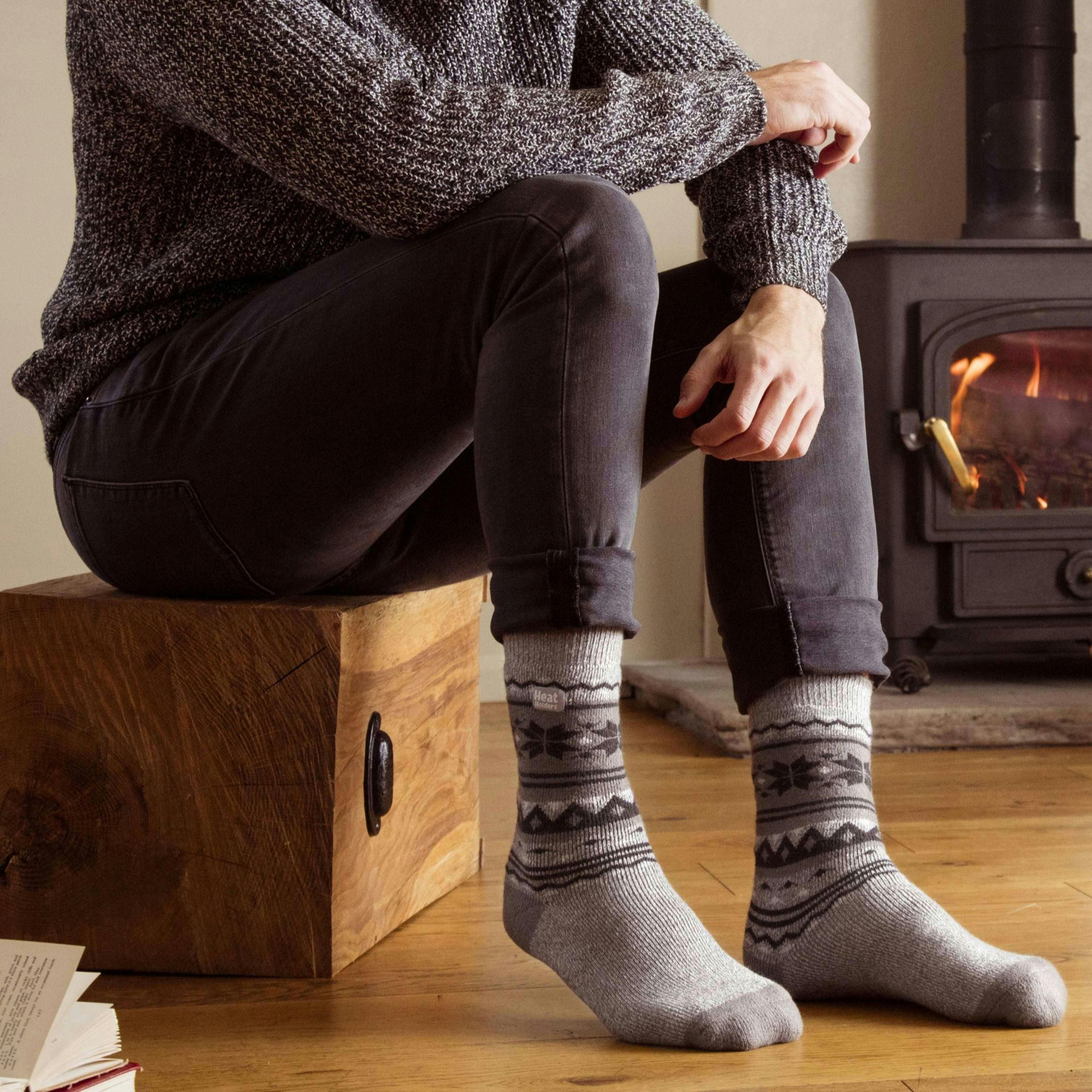 Mens Warm Thin 1.6 Tog Thermal Lite Dress Socks , view 3 of 5