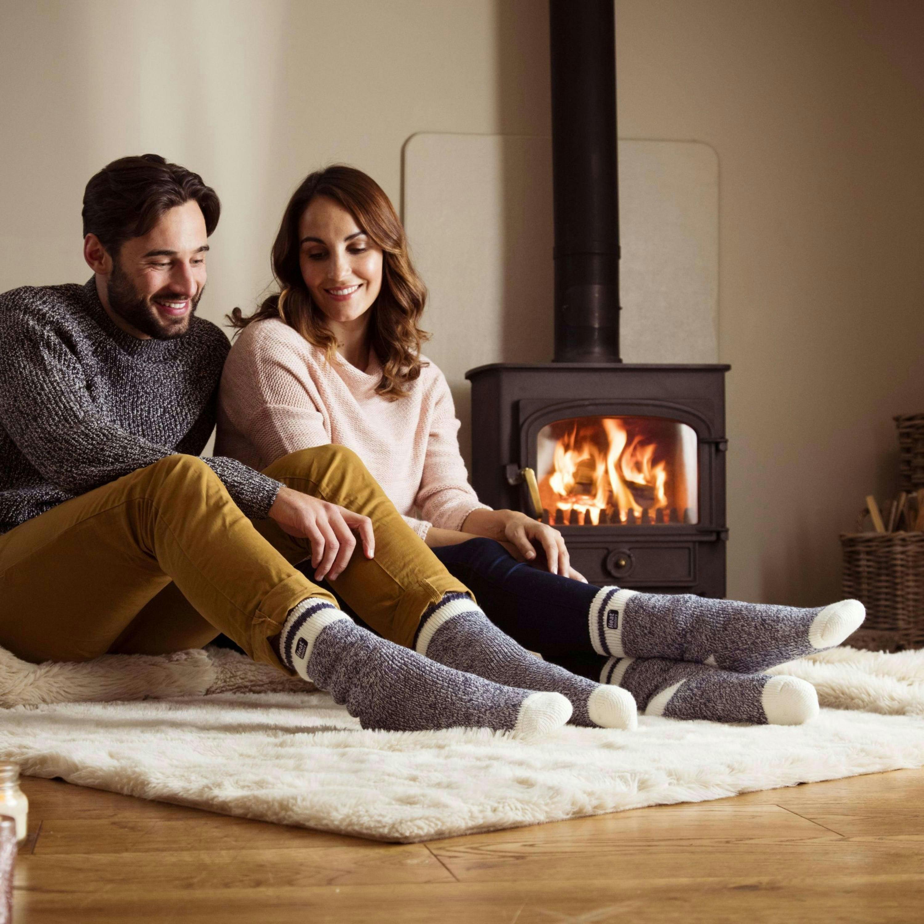 Mens Twist Patterned Thick Winter Thermal Socks , view 3 of 5
