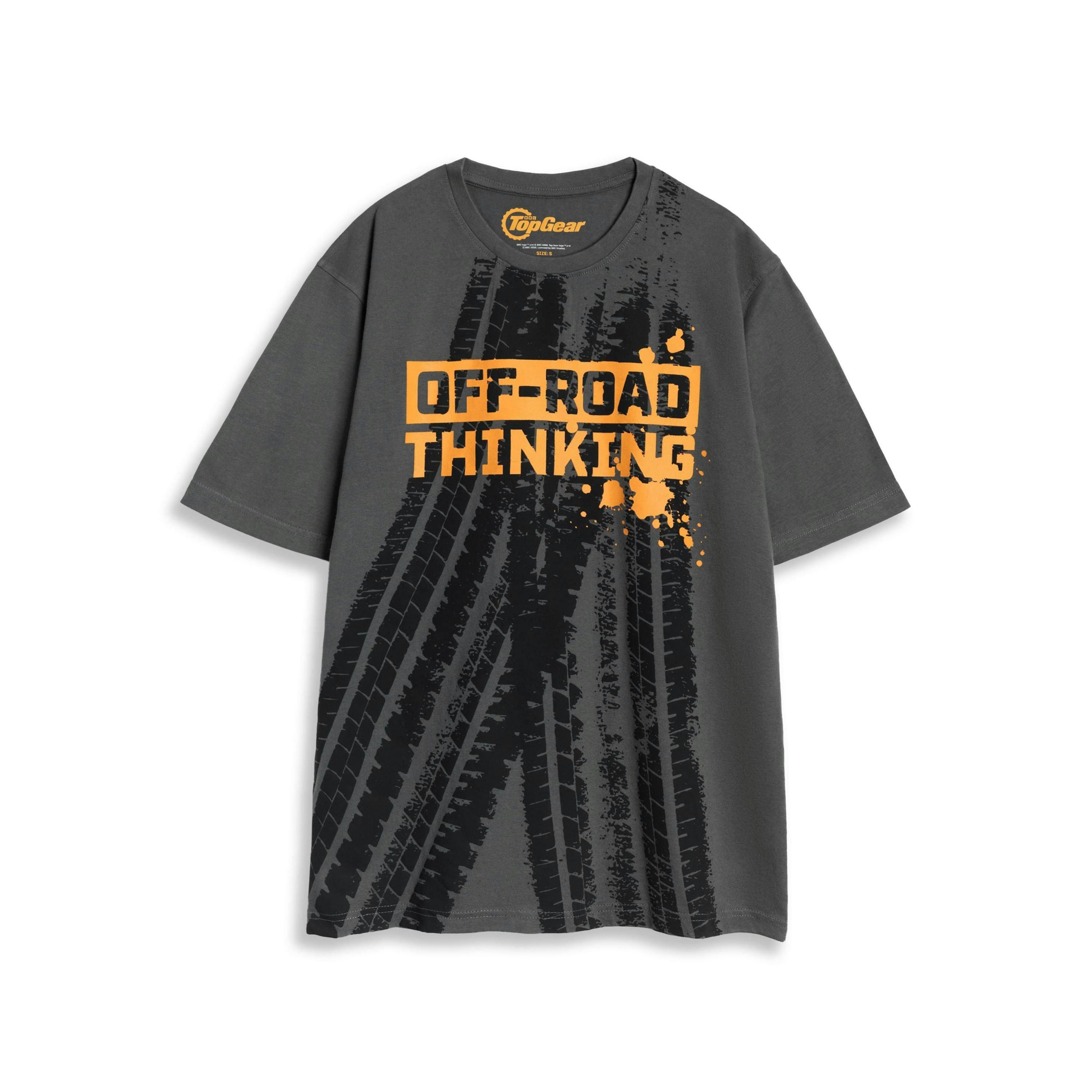 Top Gear Unisex Grey Off Road Thinking Short Sleeved T-Shirt by Vanilla Underground , view 1 of 1