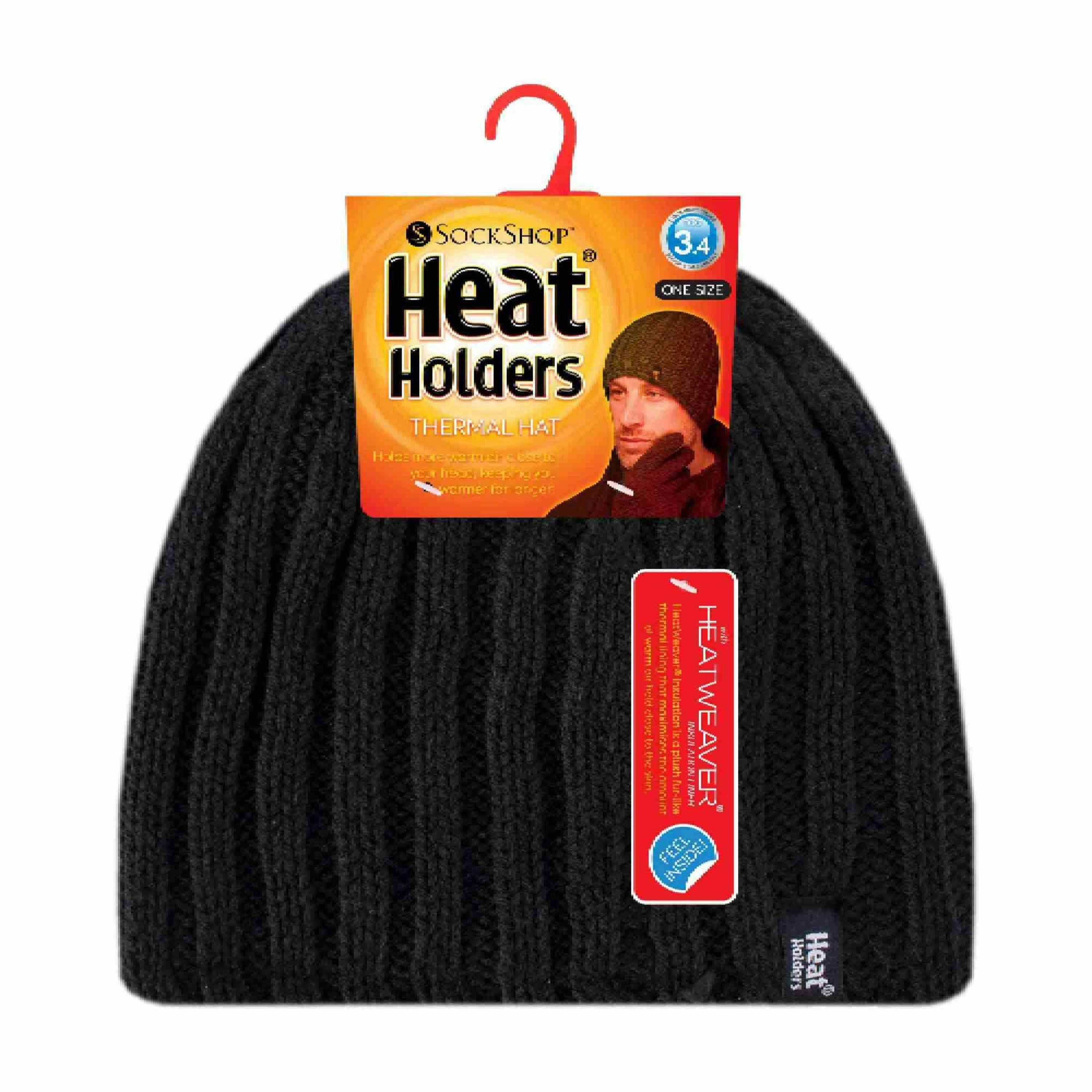 Mens 3.4 TOG Soft Fleece Lined Ribbed Knitted Thermal Winter Hat , view 2 of 5
