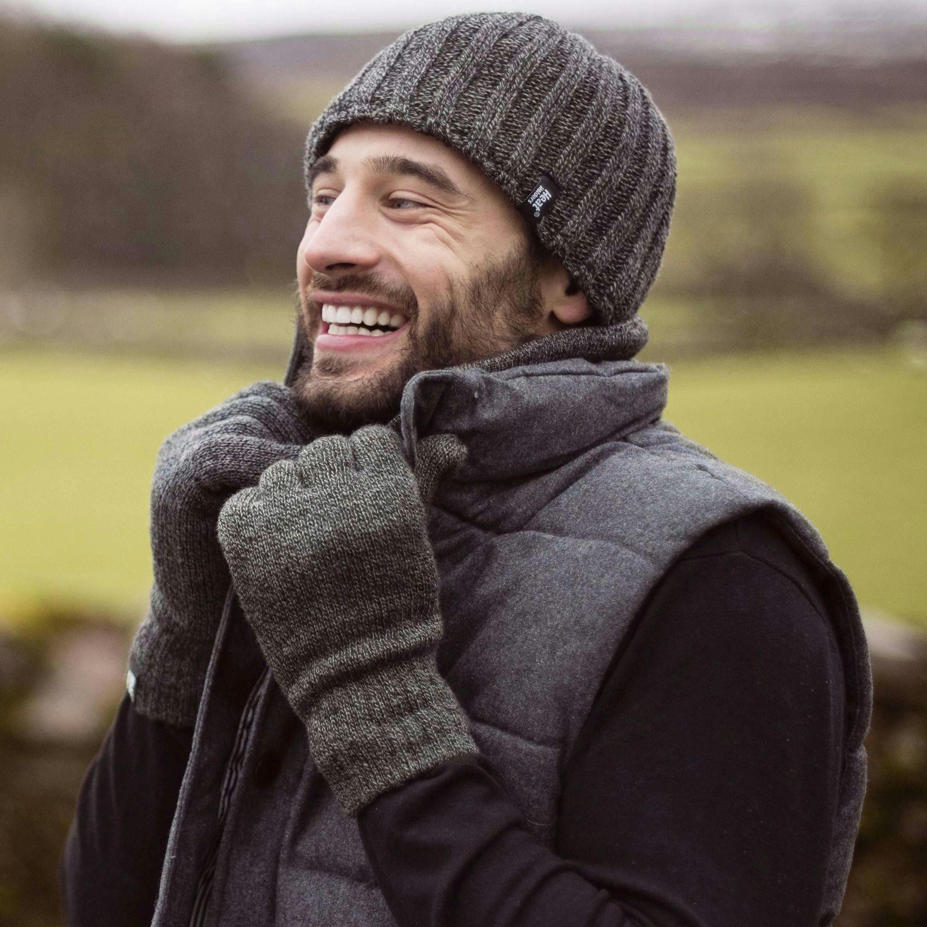 Mens 3.4 TOG Soft Fleece Lined Ribbed Knitted Thermal Winter Hat , view 4 of 5