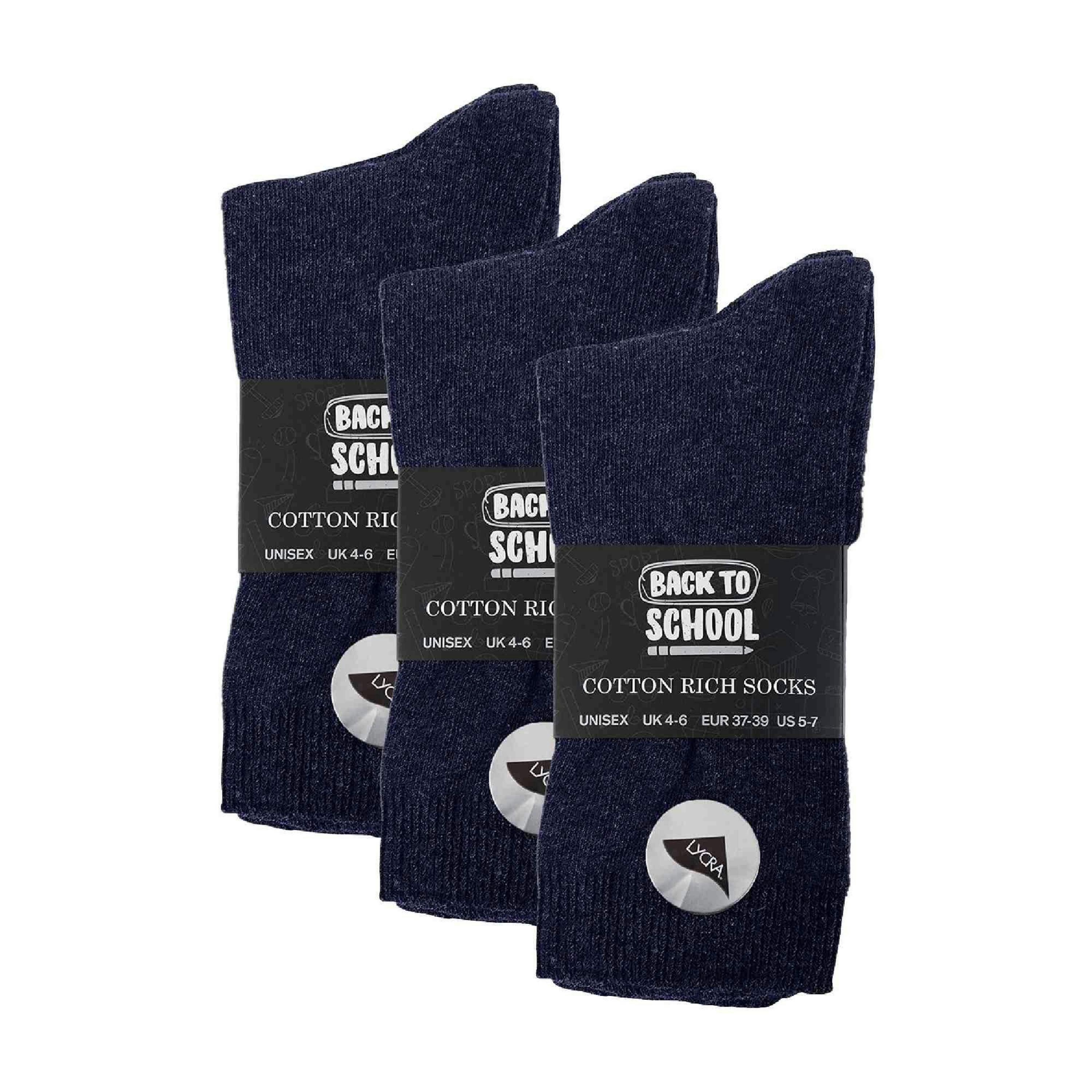 6 Pack Kids Plain Soft Solid Coloured Cotton Socks , view 2 of 5