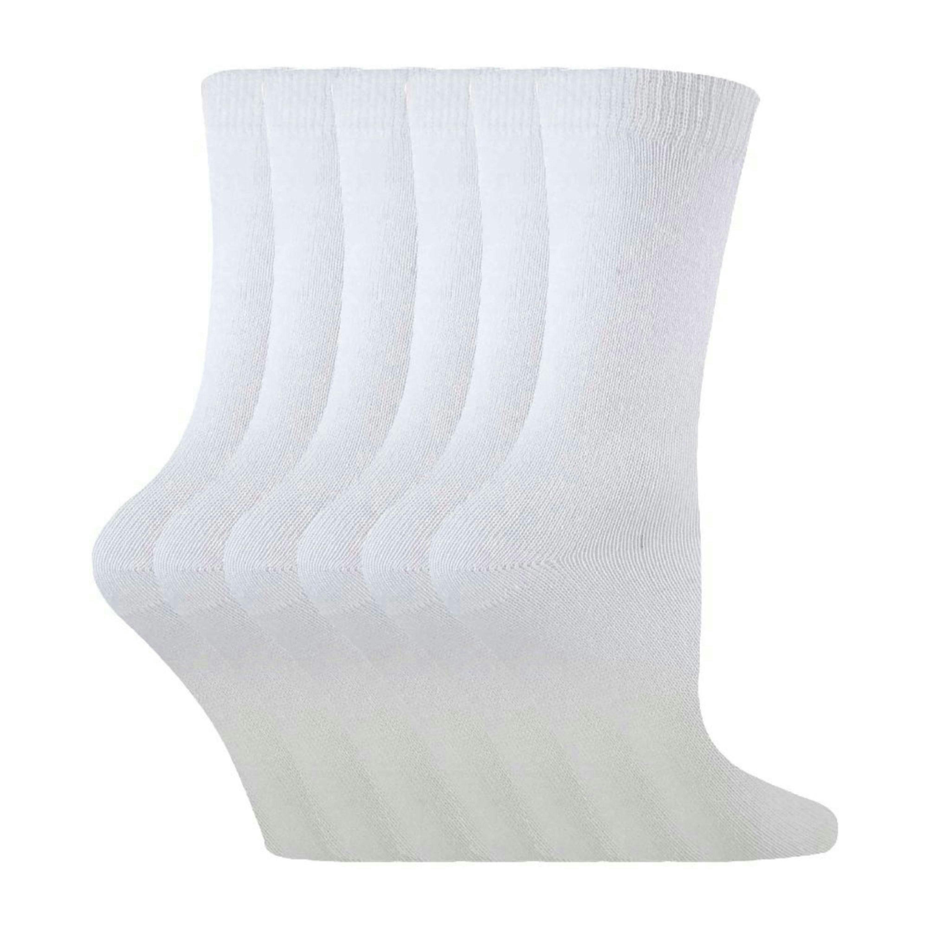 6 Pack Kids Plain Solid Coloured Cotton Socks , view 1 of 5
