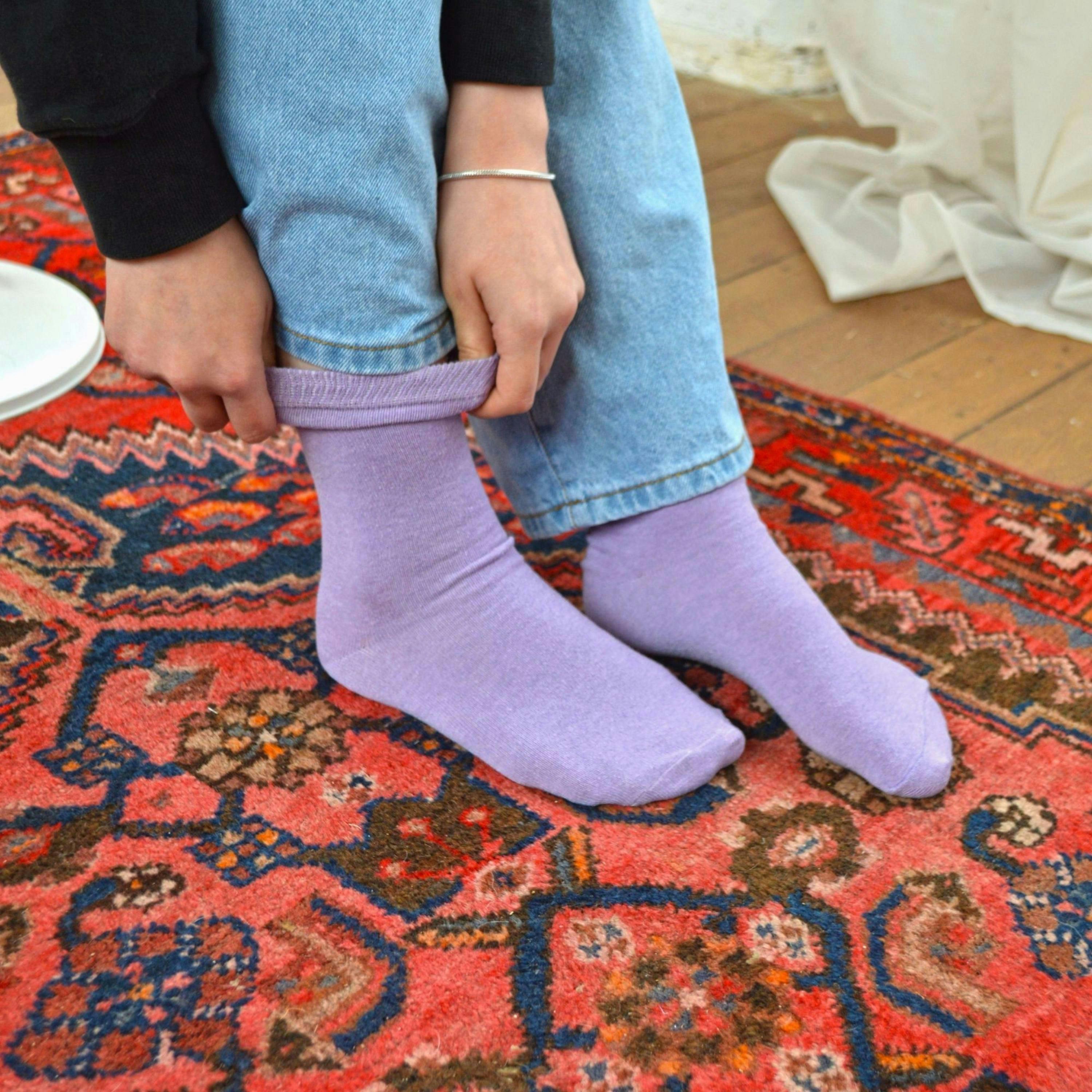 6 Pack Kids Plain Solid Coloured Cotton Socks , view 4 of 5