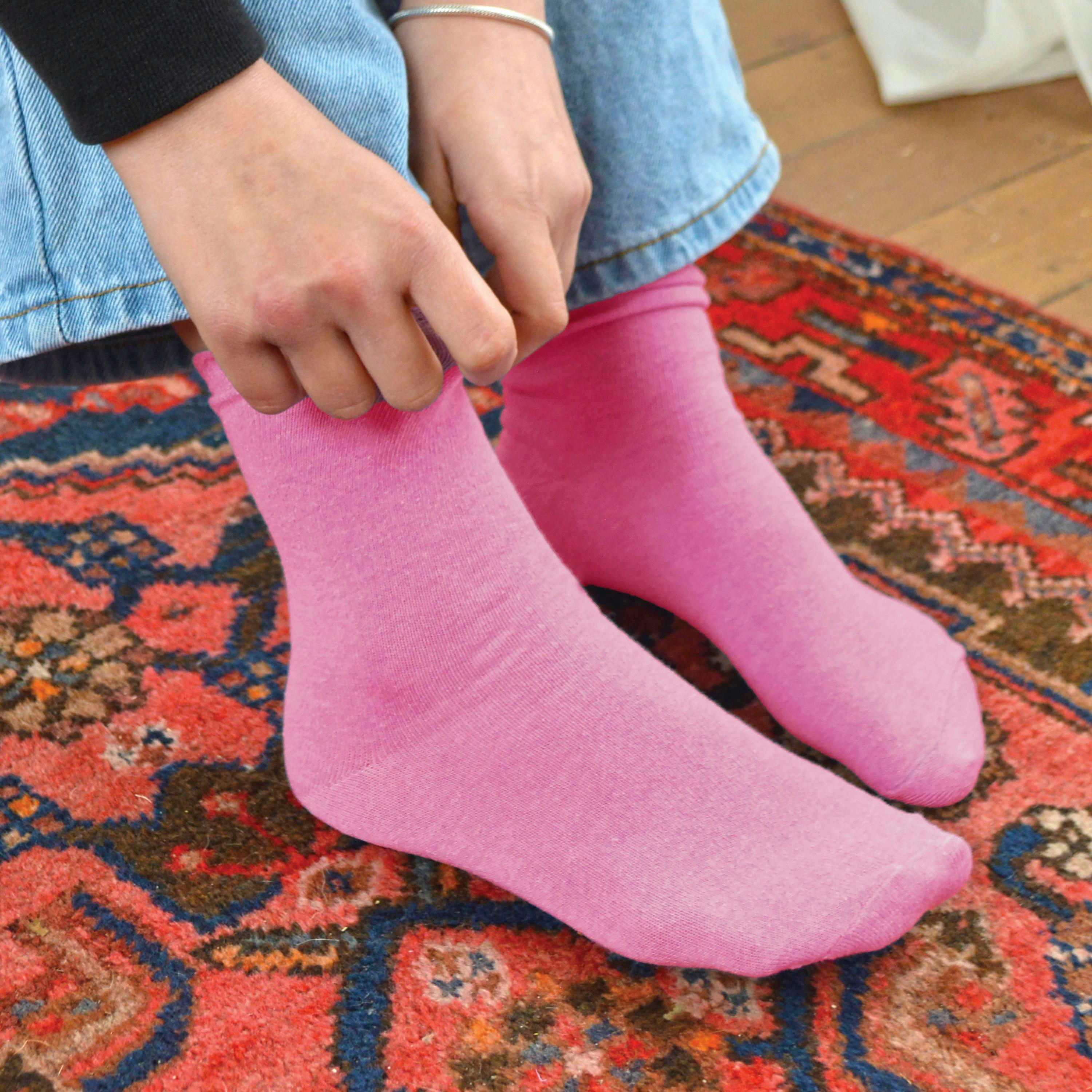6 Pack Kids Plain Solid Coloured Cotton Socks , view 5 of 5