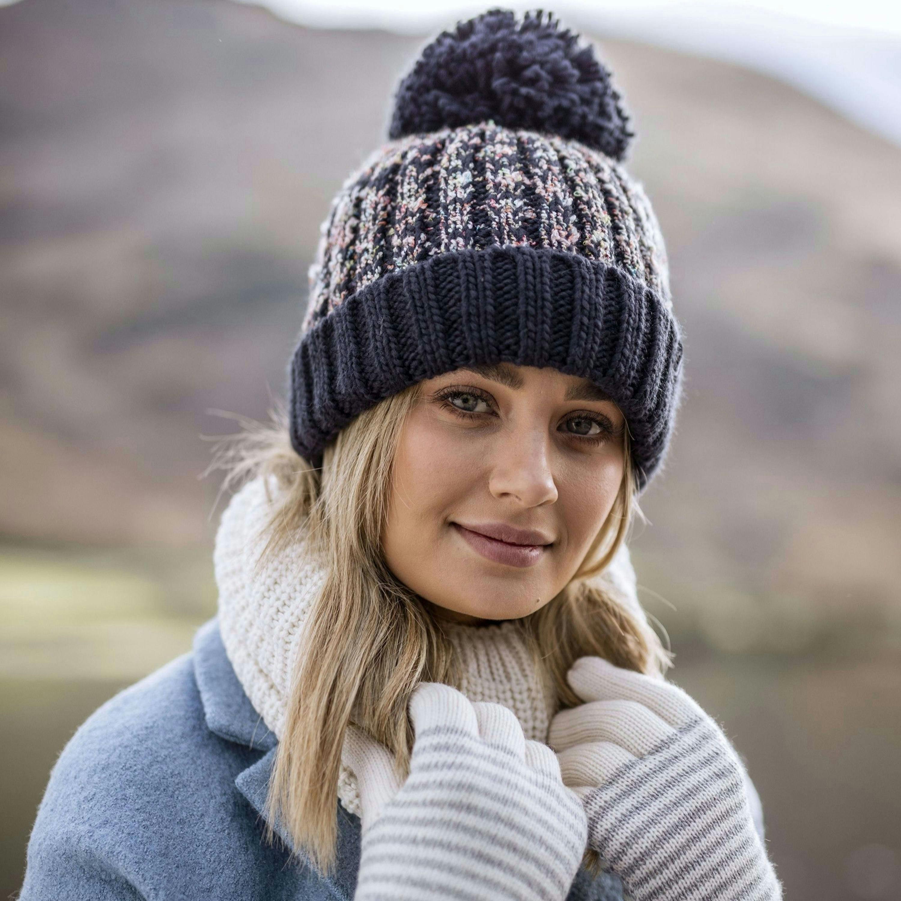 Ladies Thermal Winter Bobble Hat with Extra Large Pom Pom , view 4 of 5