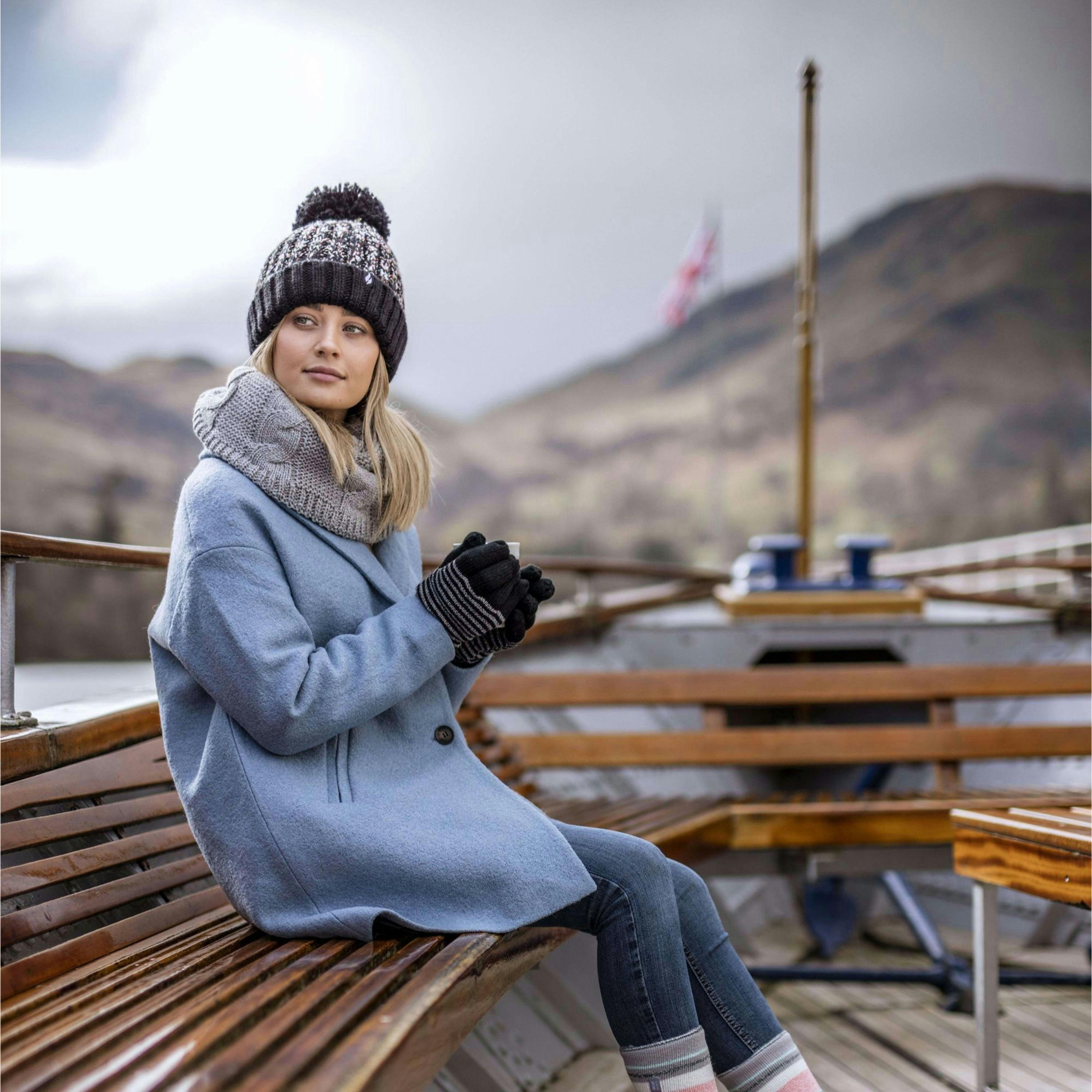 Ladies Thermal Winter Bobble Hat with Extra Large Pom Pom , view 5 of 5
