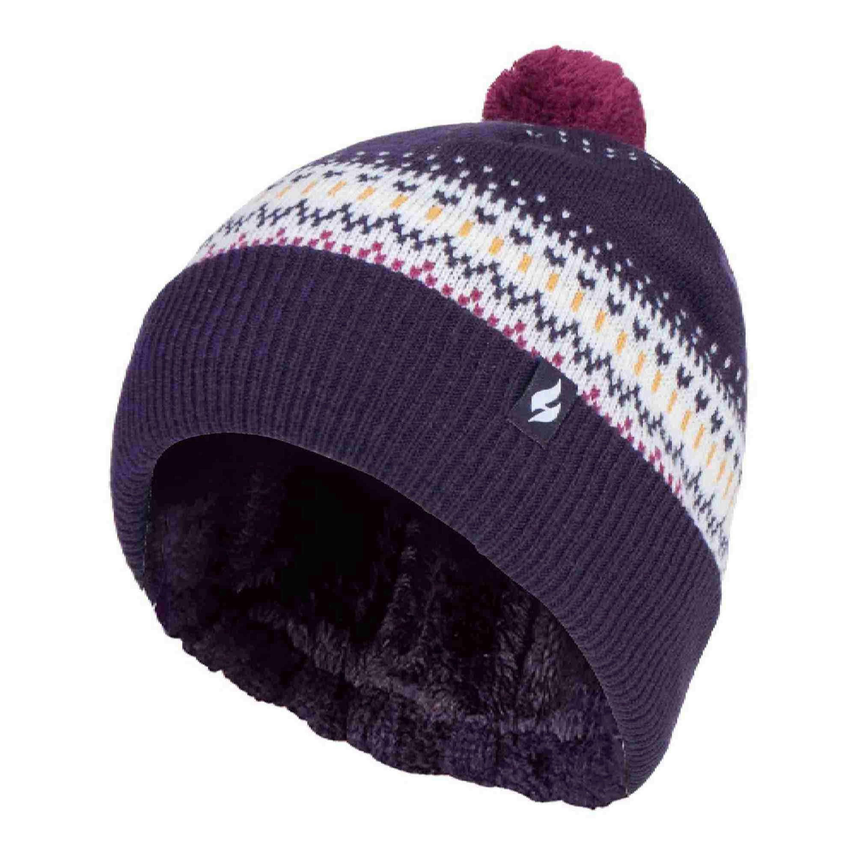 Ladies Knitted Beanie Bobble Hat with Small Pom Pom , view 1 of 5