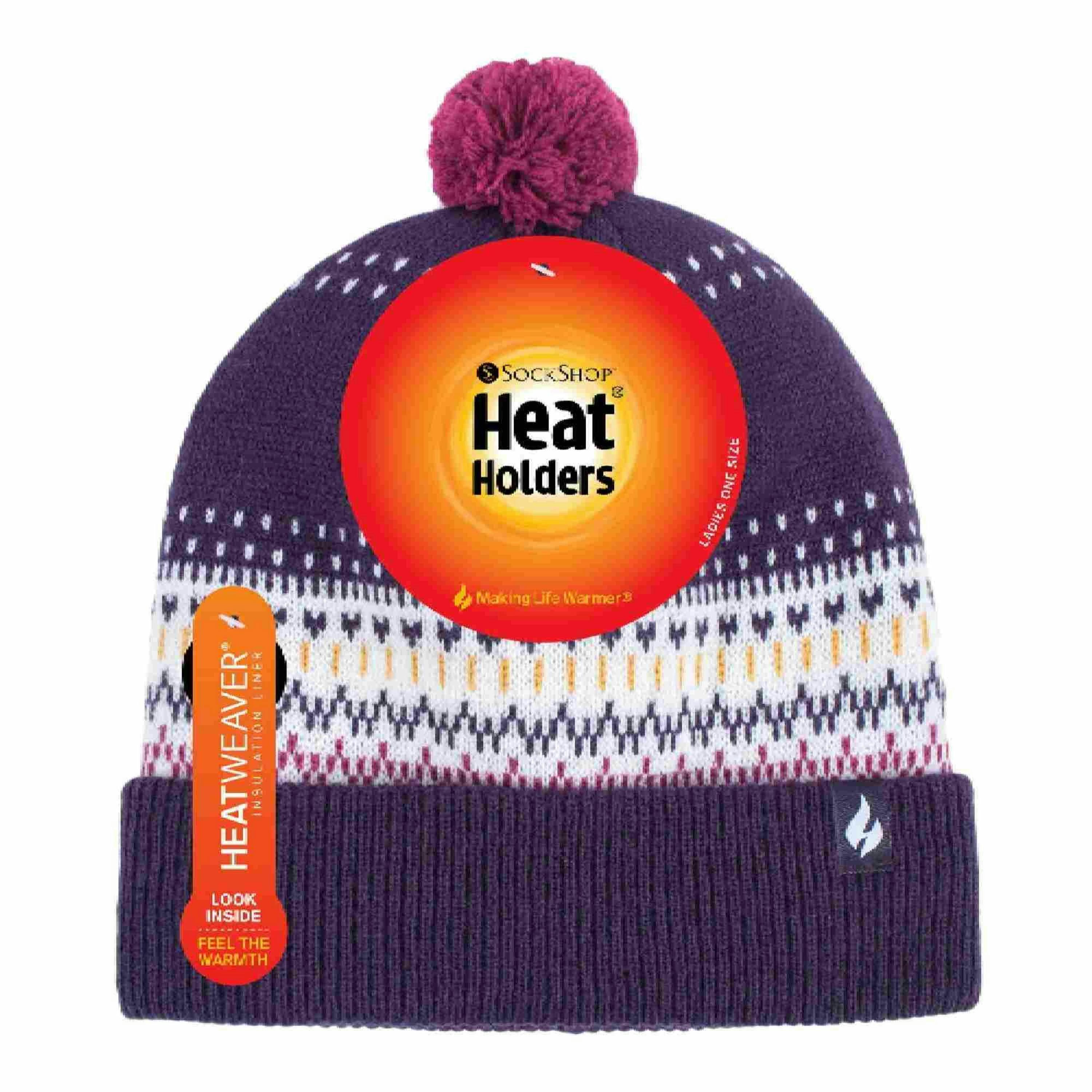 Ladies Knitted Beanie Bobble Hat with Small Pom Pom , view 2 of 5