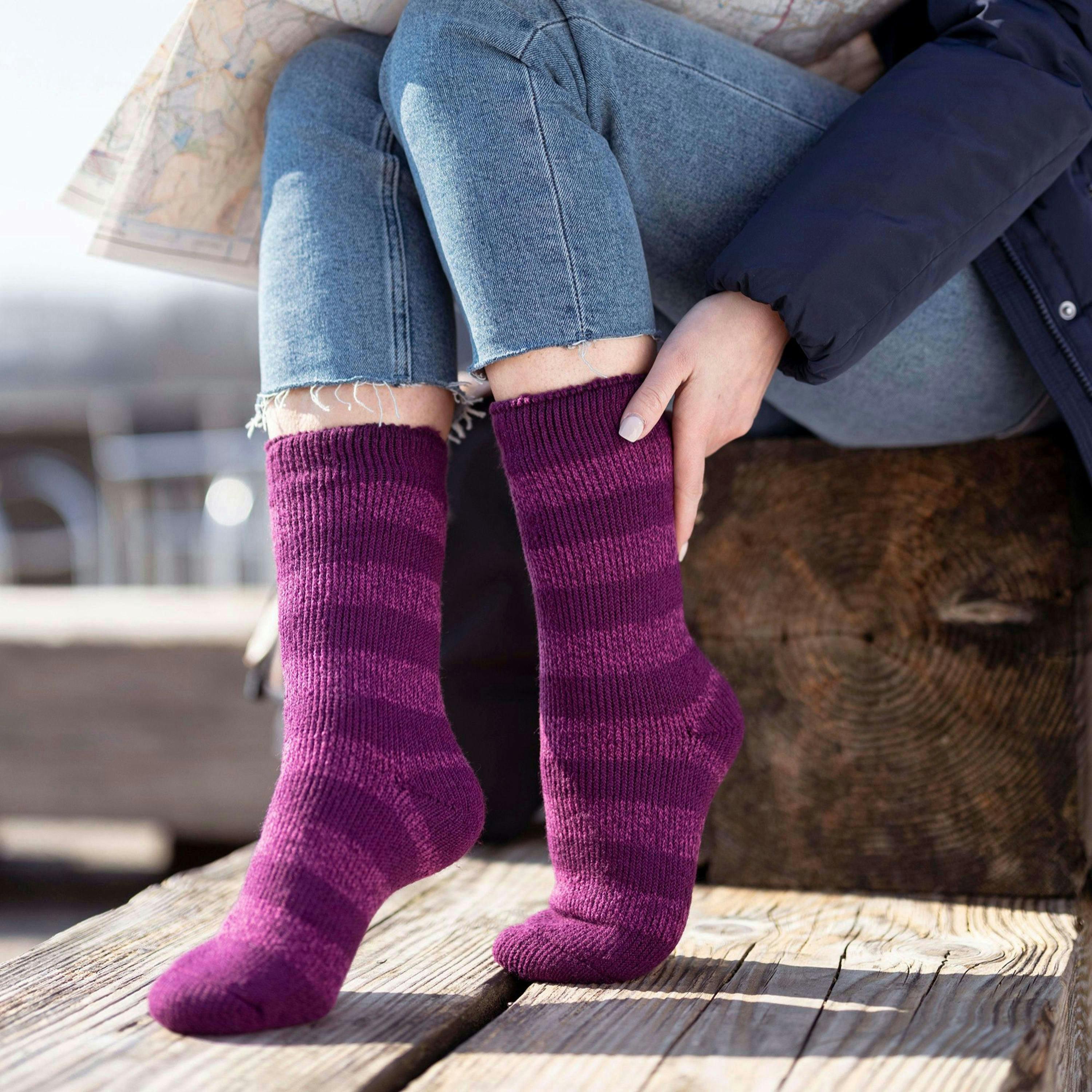 Ladies Twist Patterned Thick Winter Warm Thermal Socks , view 4 of 5