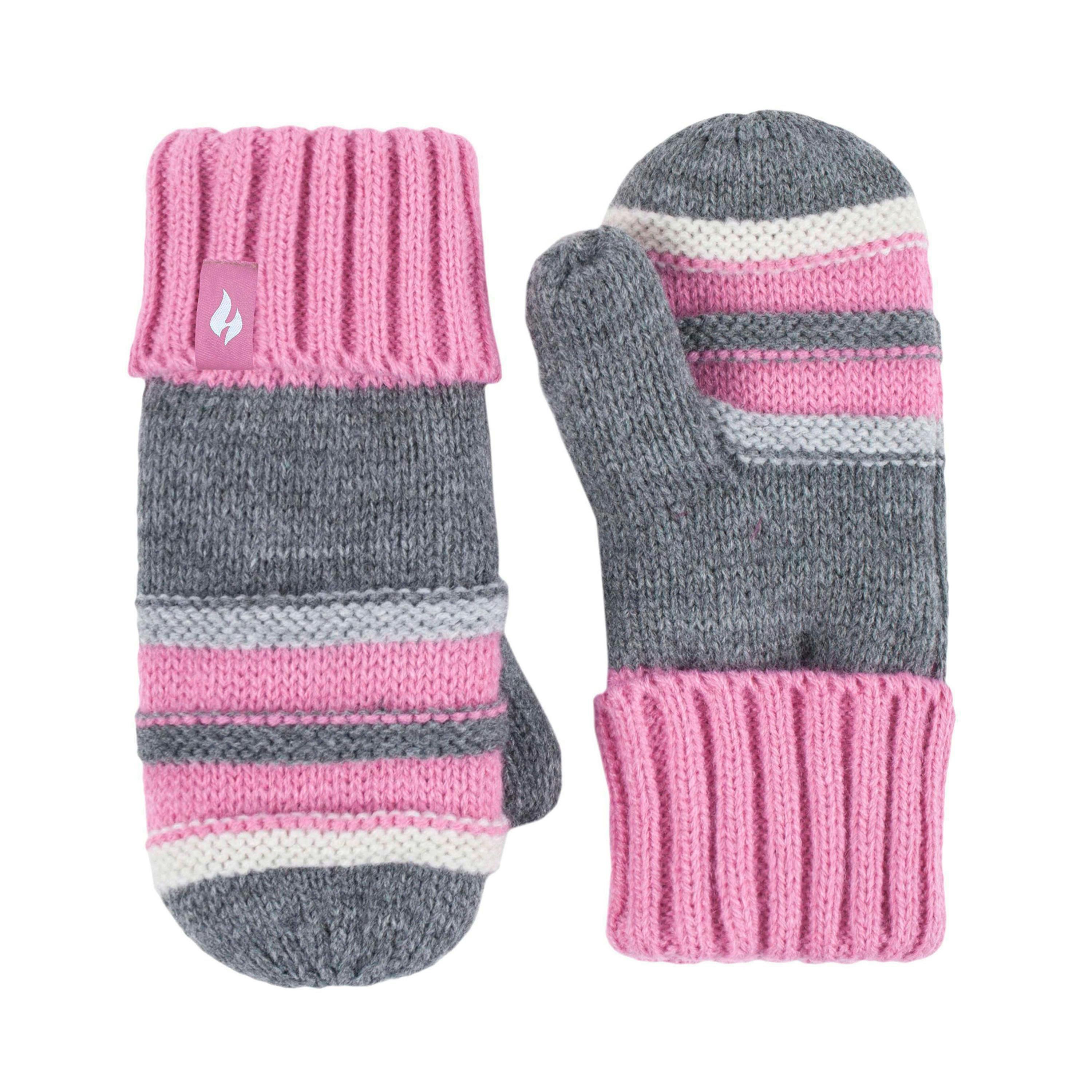 Girls Winter Thermal Beanie Hat with Ear Flaps & Mittens Gloves Set , view 4 of 4