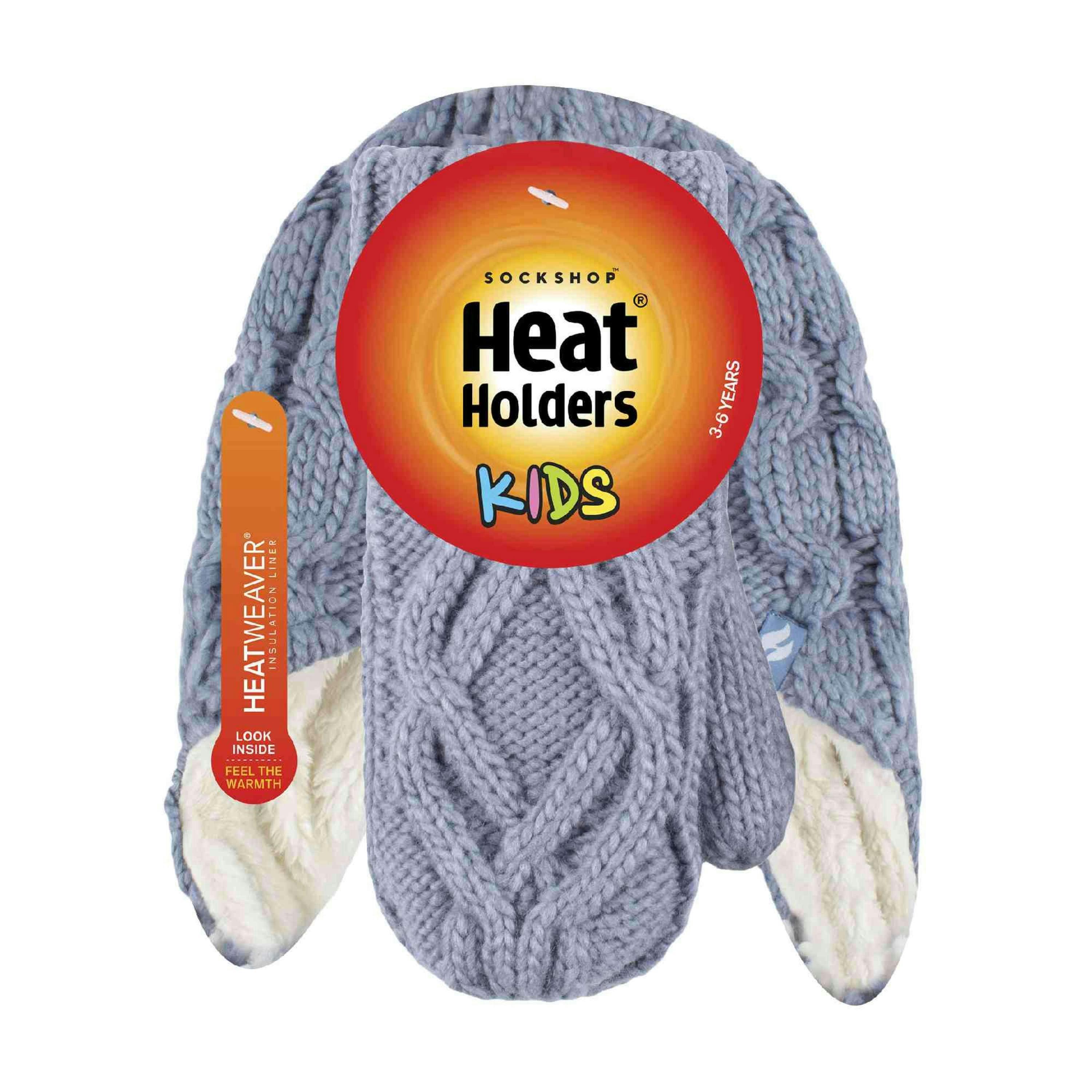 Girls Cable Knitted Design Trapper Hat & Mittens Set , view 2 of 4