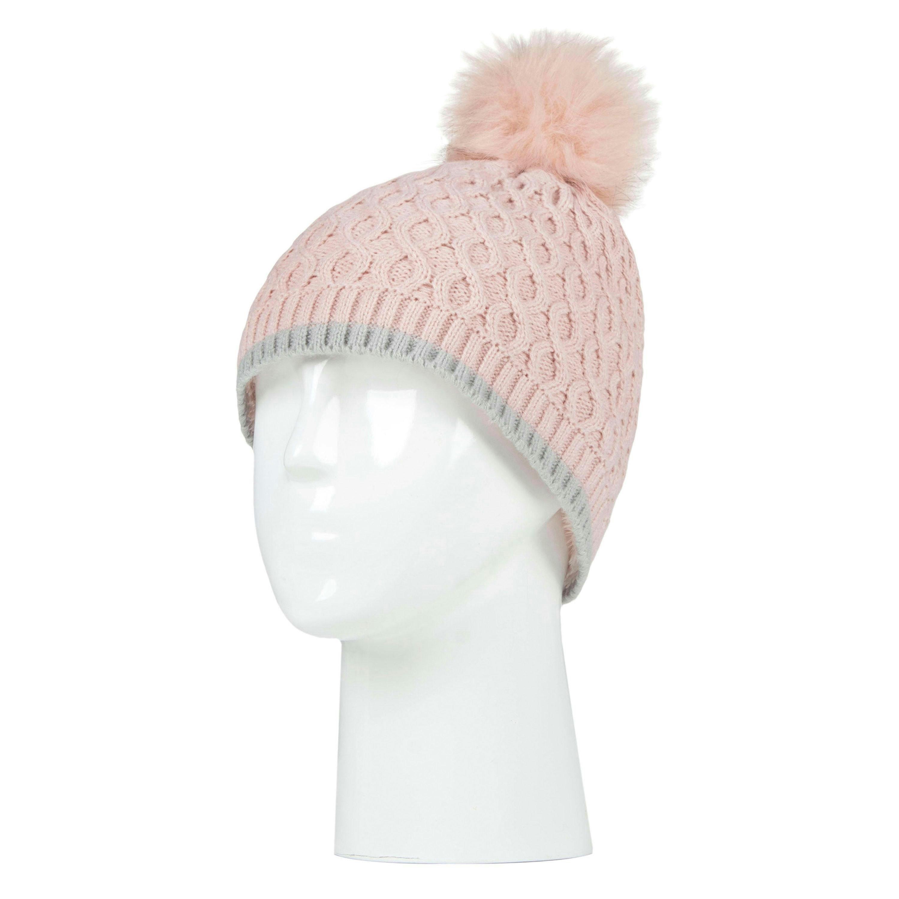 Girls Thermal Insulated Pom Pom Bobble Beanie Hat & Gloves , view 3 of 4