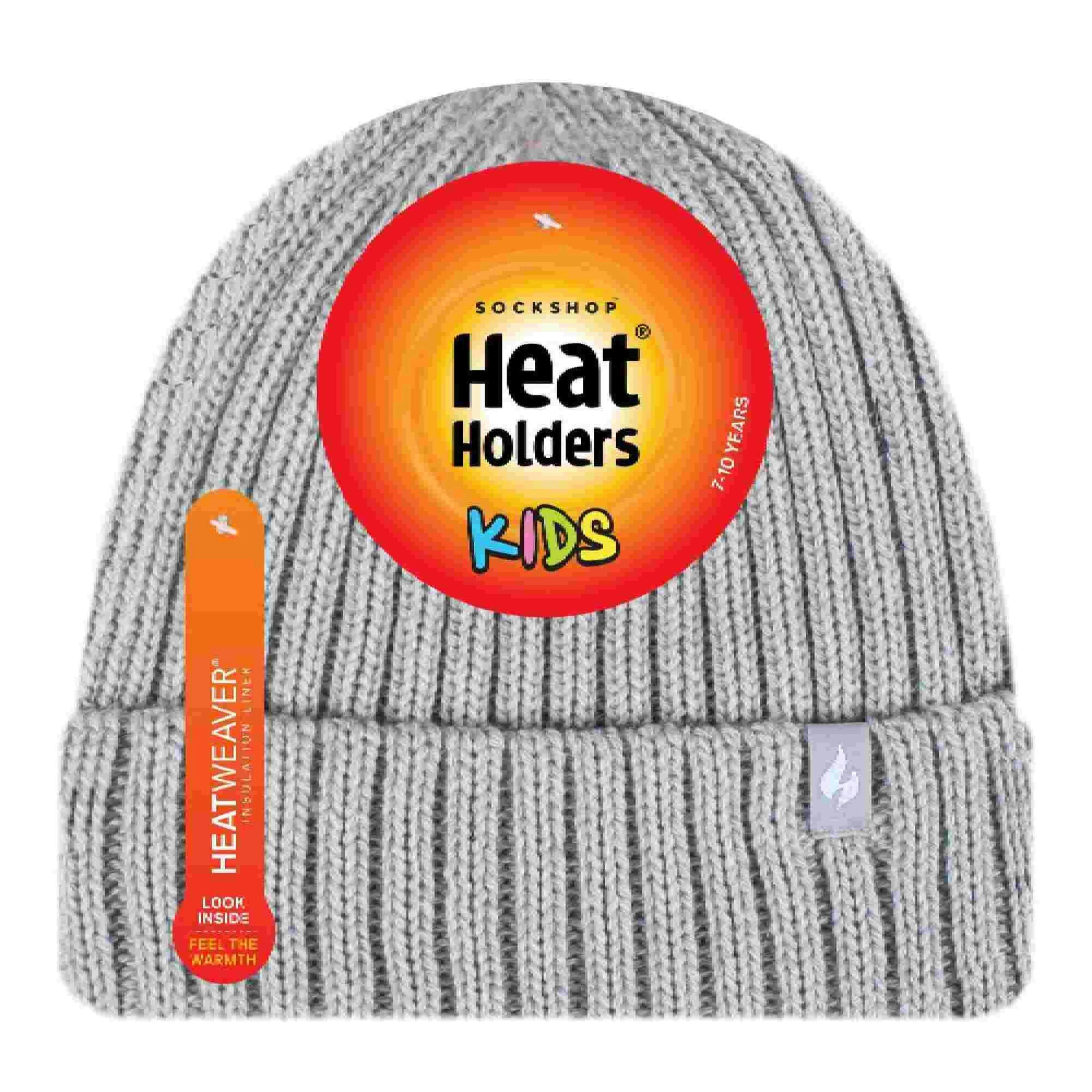 Girls Thick Chunky Ribbed Thermal Beanie Hat for Winter , view 2 of 4