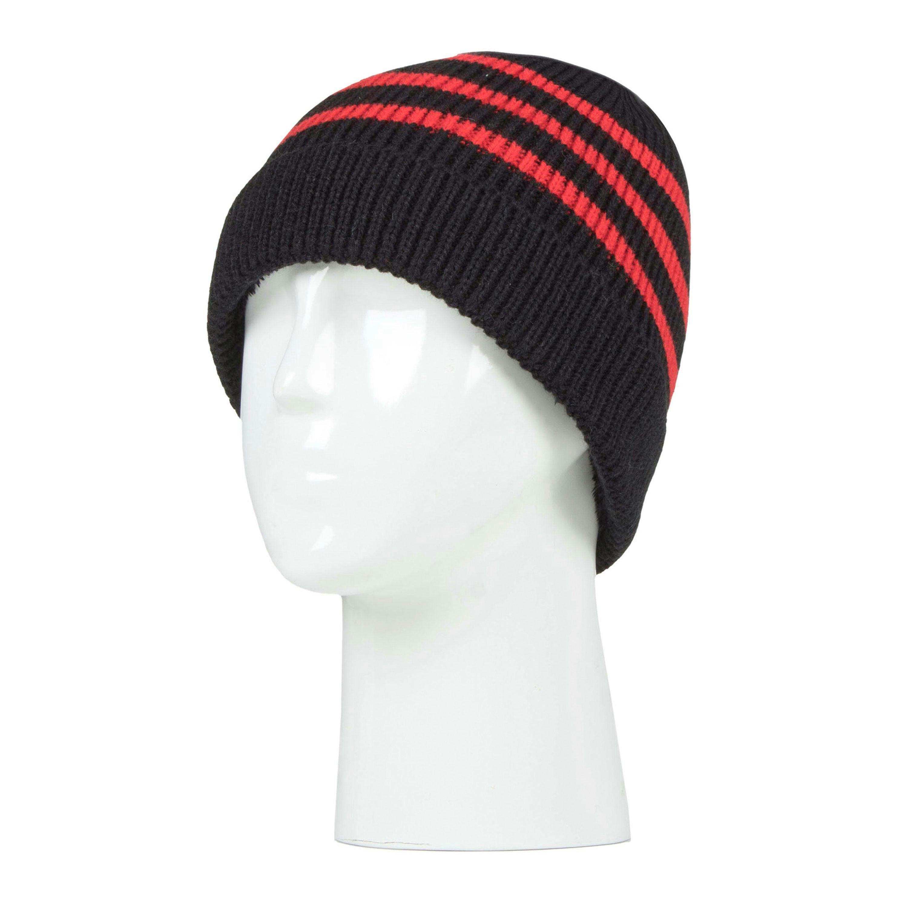Boys Ribbed Knit Thermal Winter Hat with Drop Neck , view 3 of 3