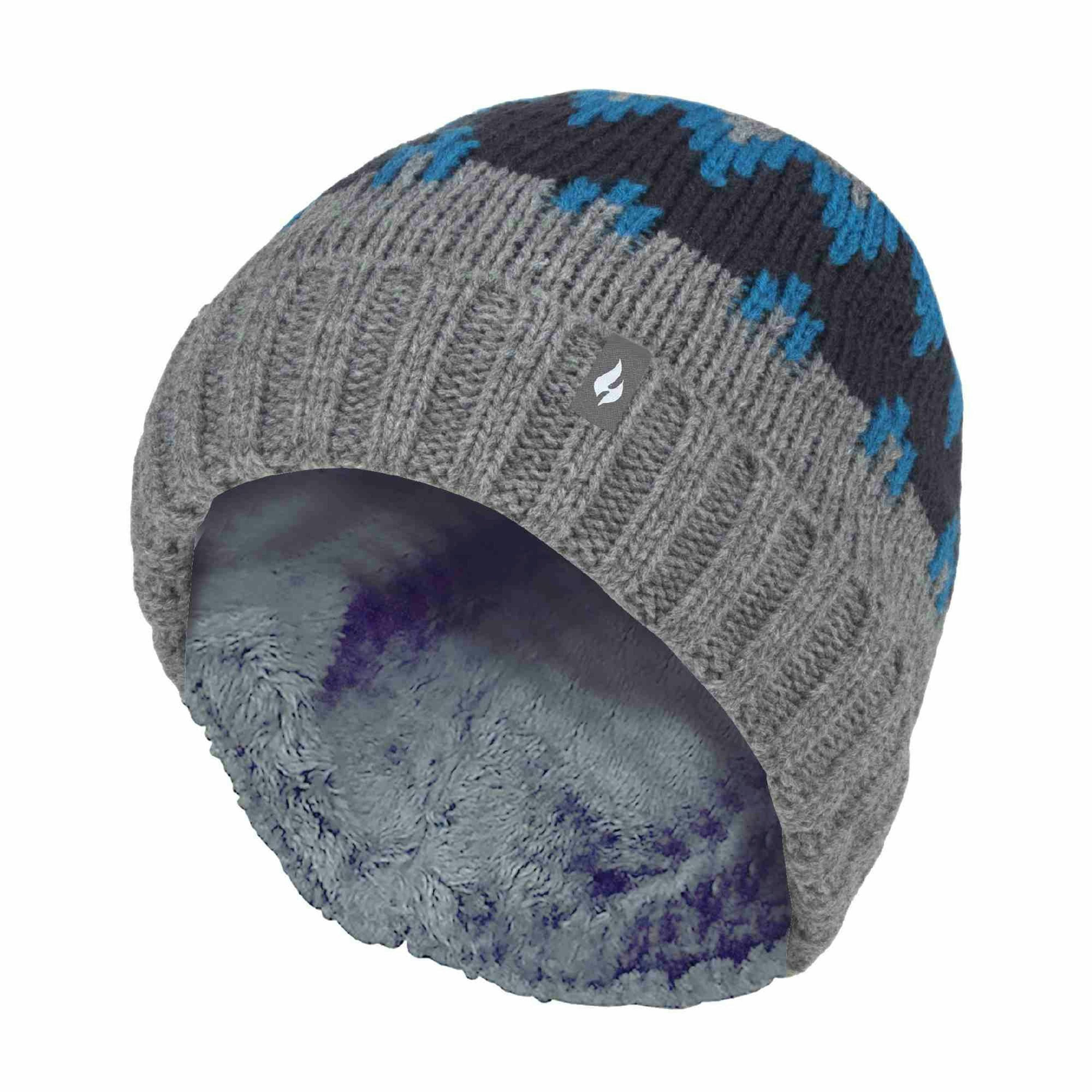 Boys Thick Ribbed Patterned Knitted Soft Beanie Hat , view 1 of 3