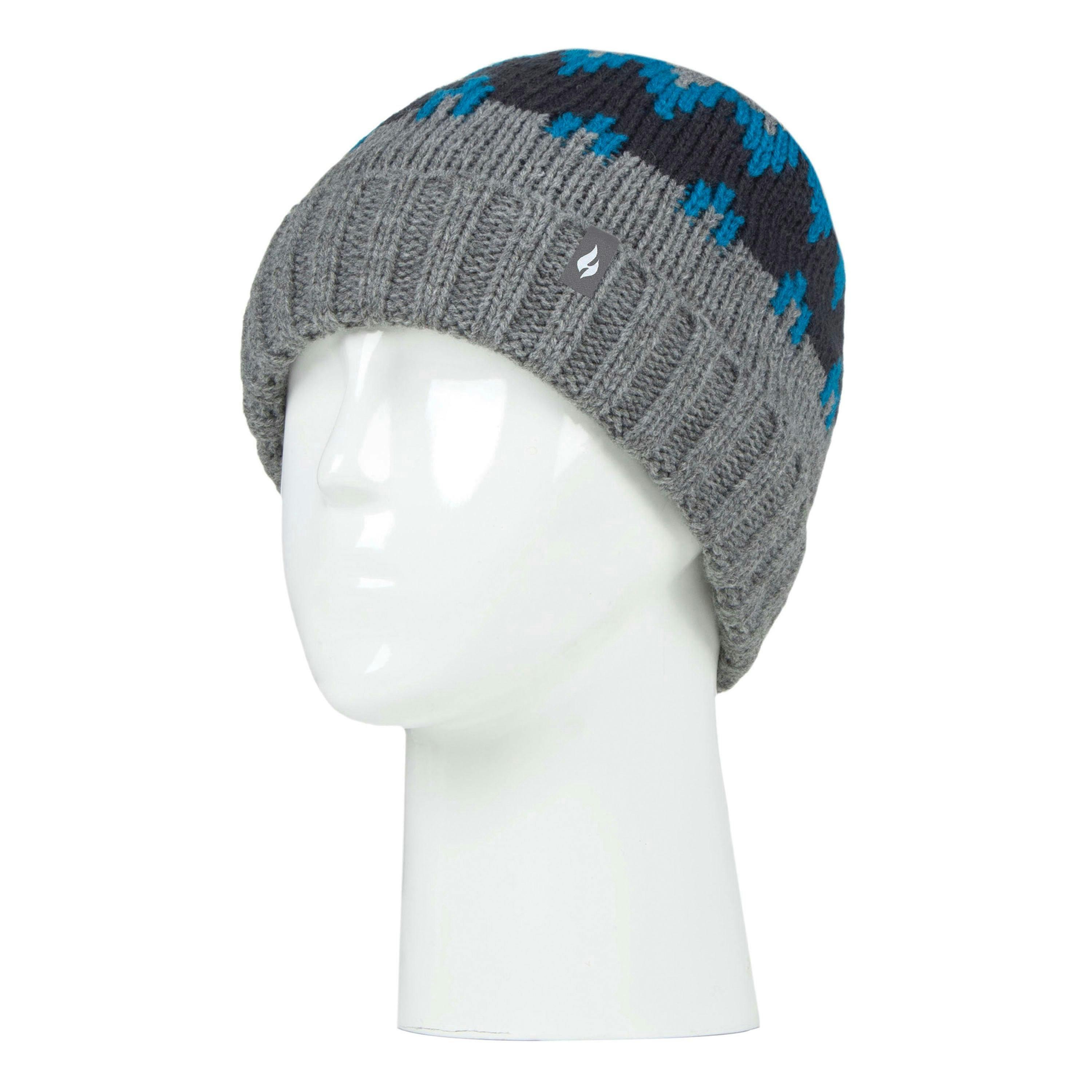 Boys Thick Ribbed Patterned Knitted Soft Beanie Hat , view 3 of 3
