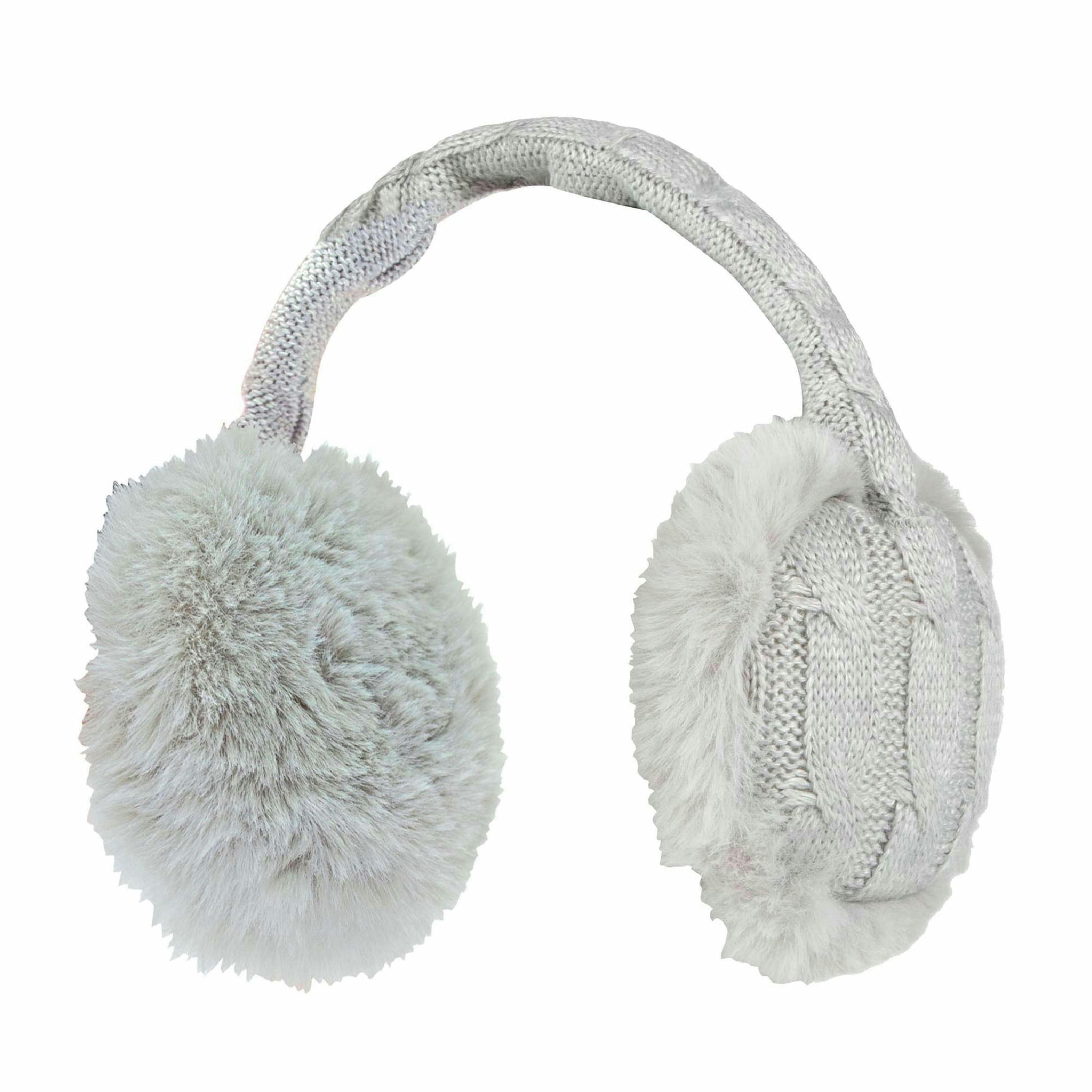 Ladies Winter Knitted Cold Weather Faux Fur Ear Muffs , view 1 of 5