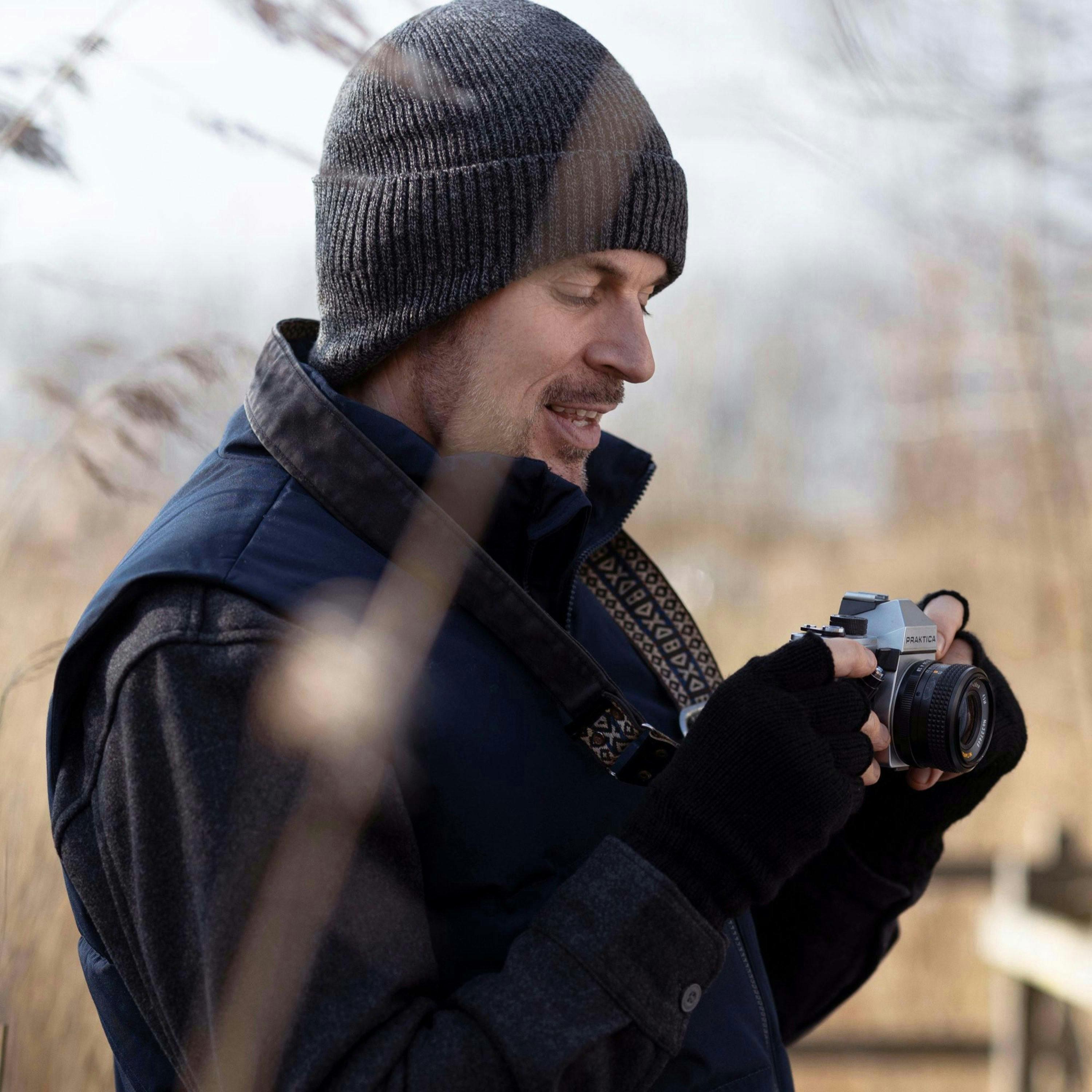 Mens Knitted Thermal Winter Warm Expedition Hat with Drop Neck , view 3 of 5
