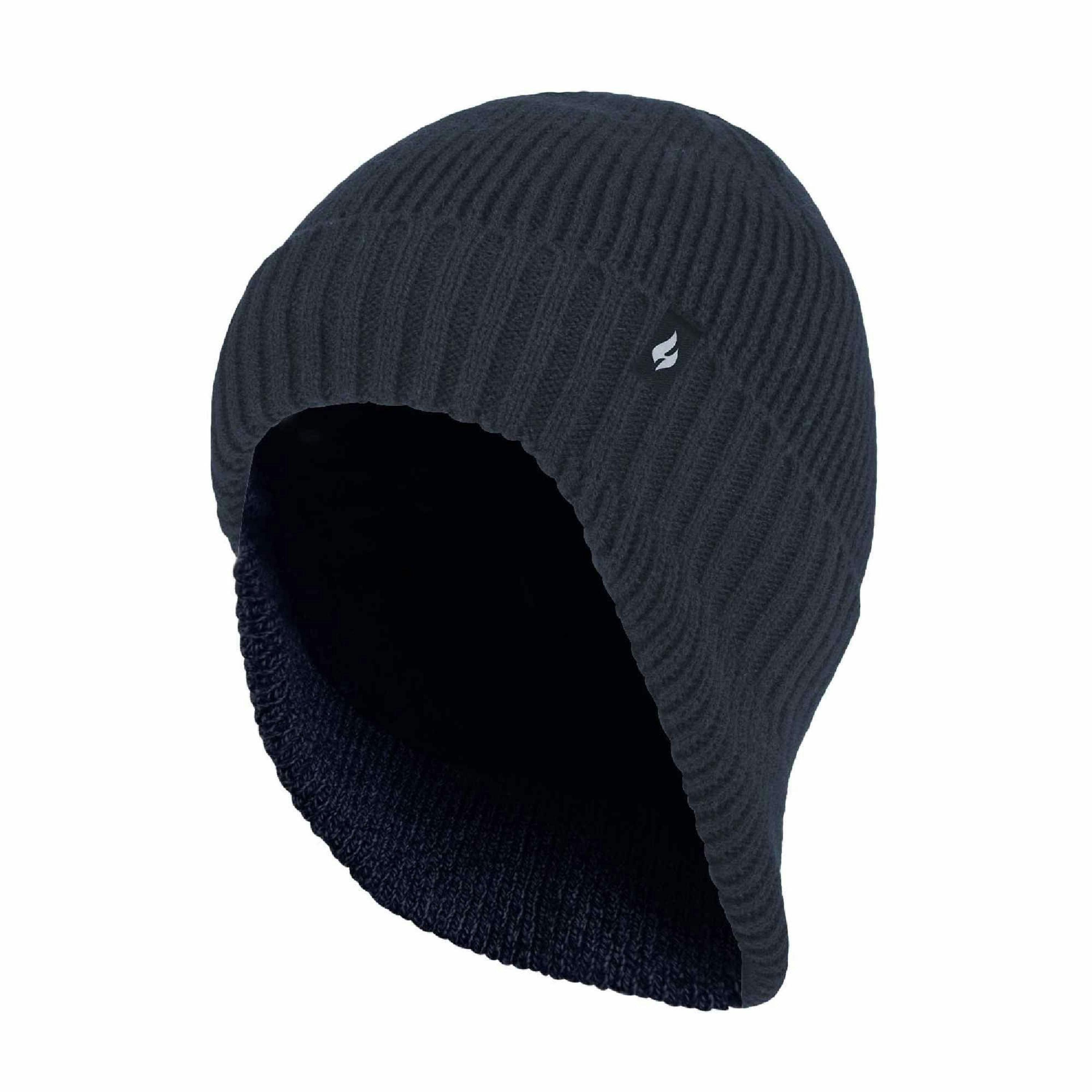 Mens Knitted Thermal Winter Warm Expedition Hat with Drop Neck , view 1 of 5