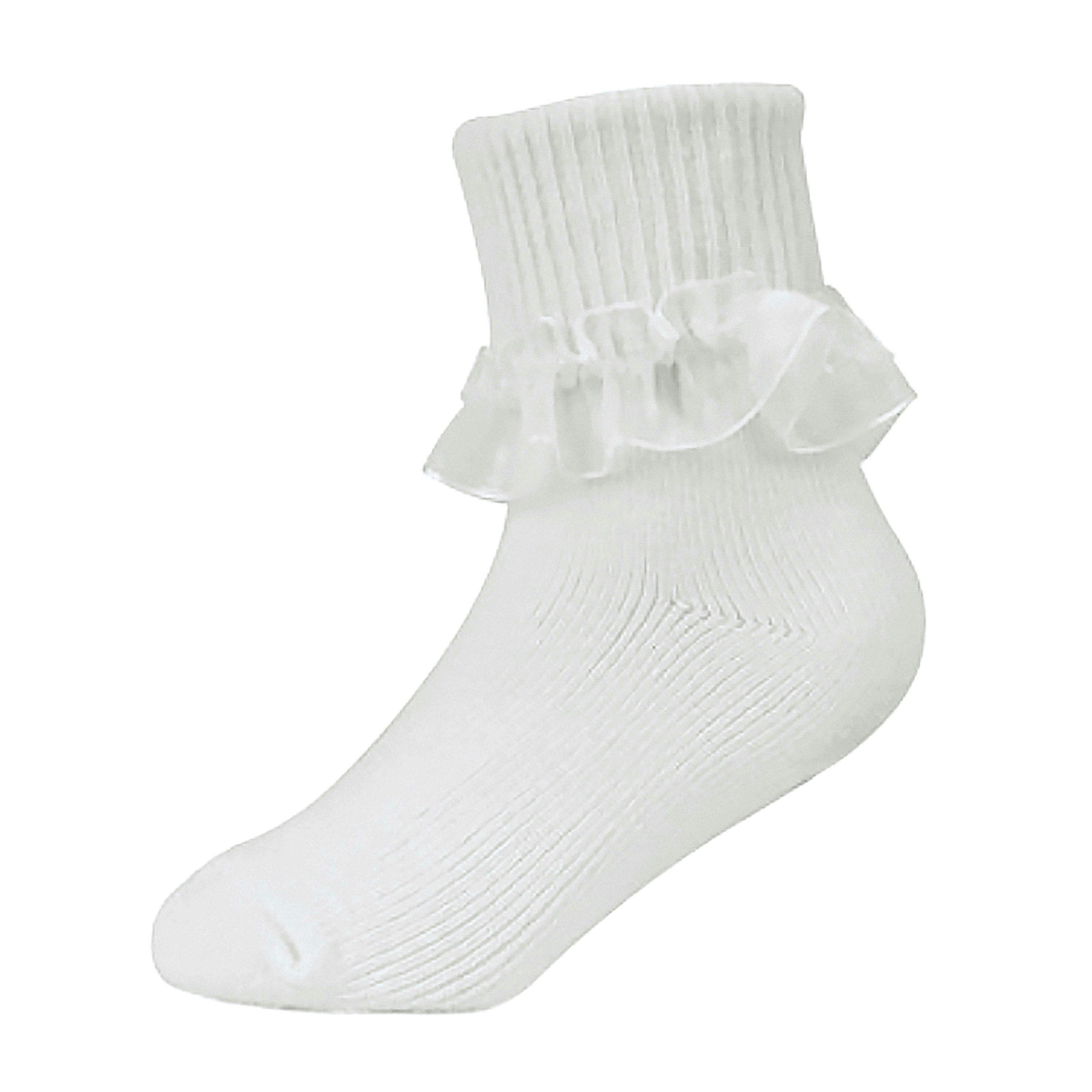 6 Pack Baby Girl Soft Cotton Rich Frilly Lace Socks , view 3 of 3