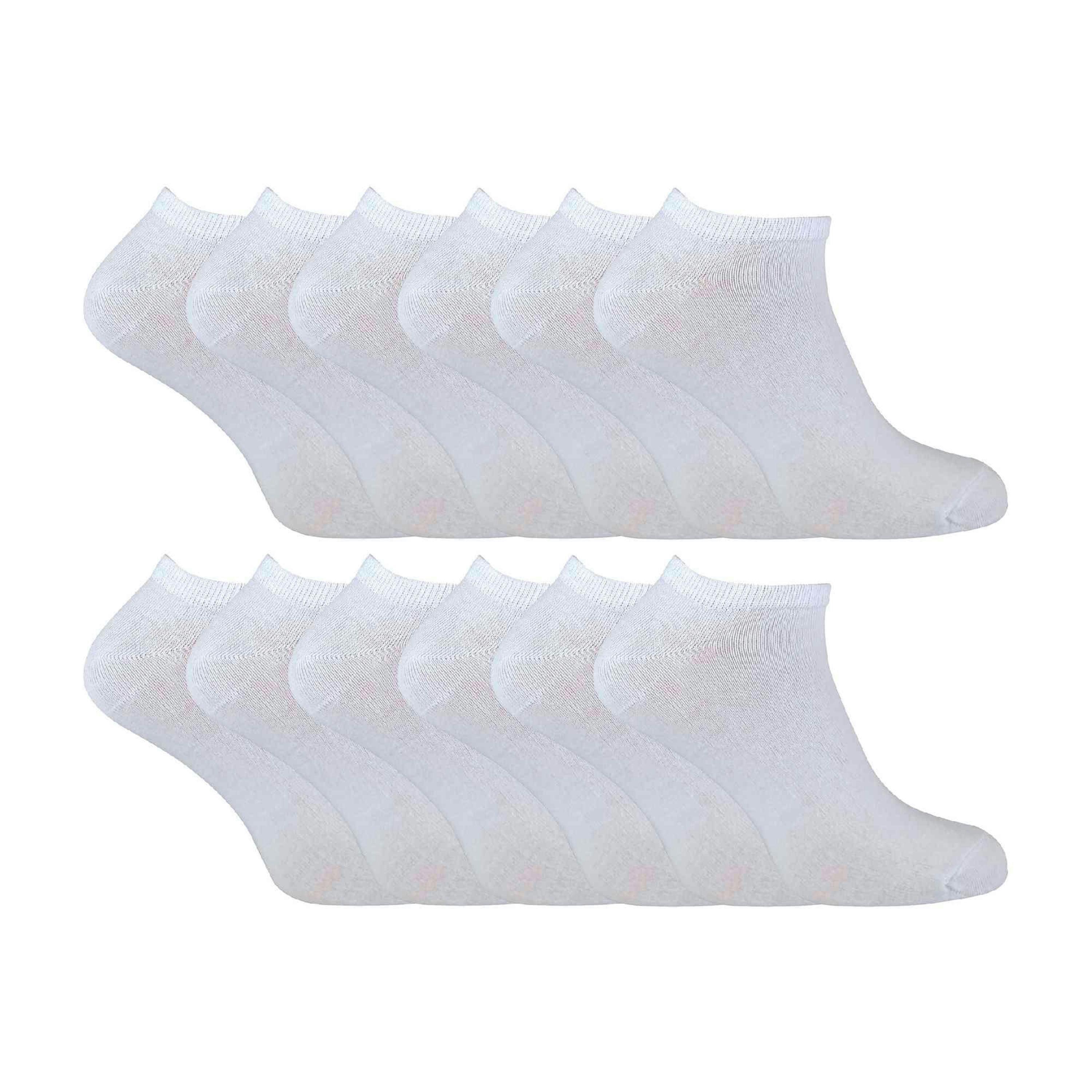 Kids 12 Pairs Soft Cotton Breathable Trainer Socks , view 1 of 5