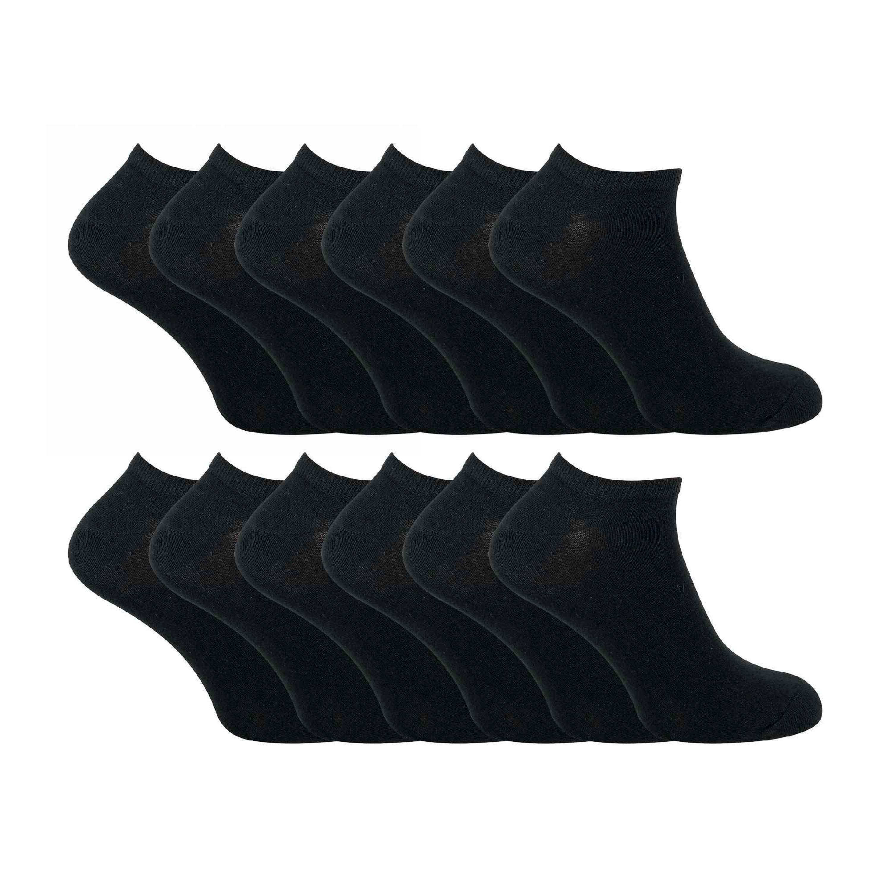 Kids 12 Pairs Soft Cotton Breathable Trainer Socks , view 1 of 5