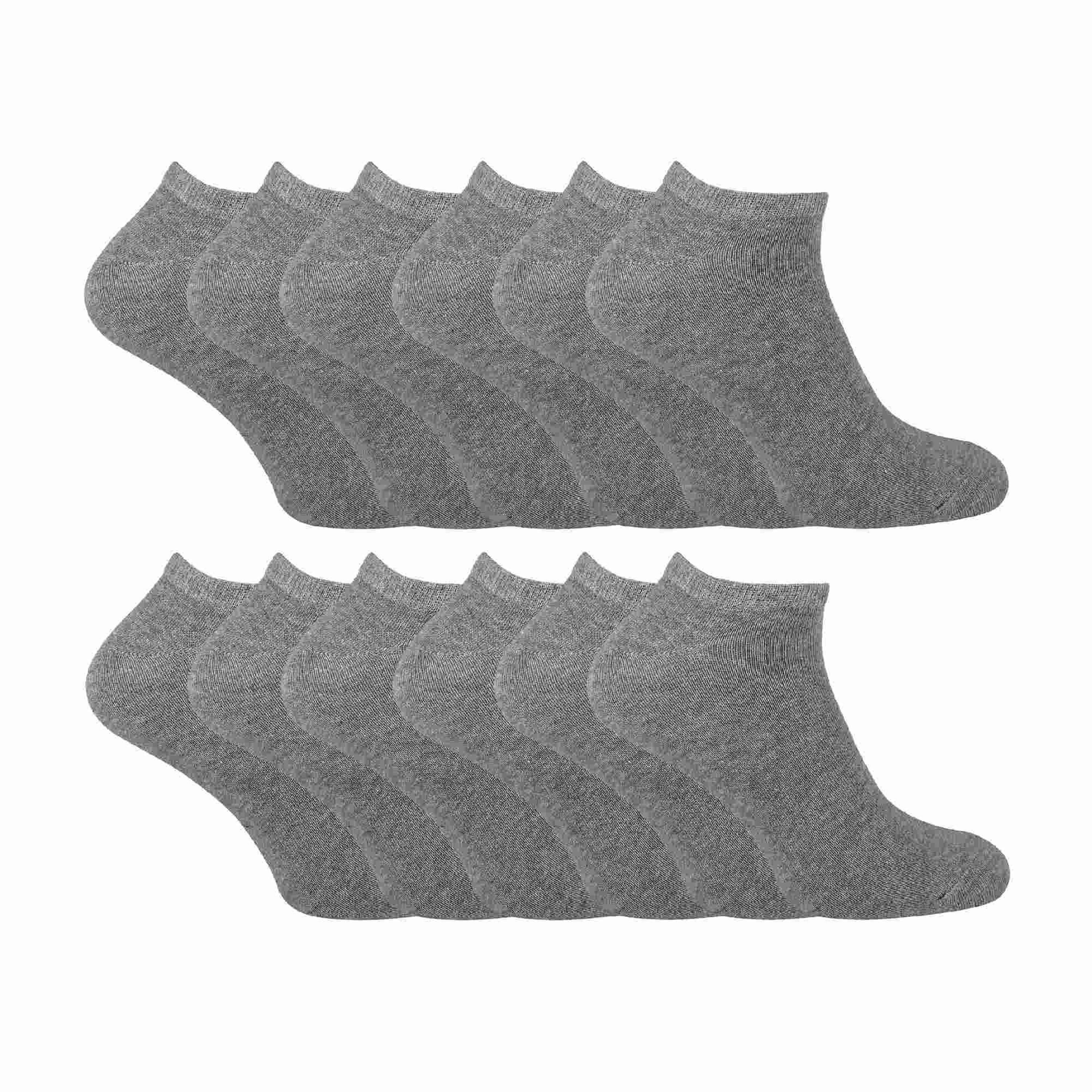 Kids 12 Pairs Soft Cotton Breathable Trainer Socks , view 1 of 5
