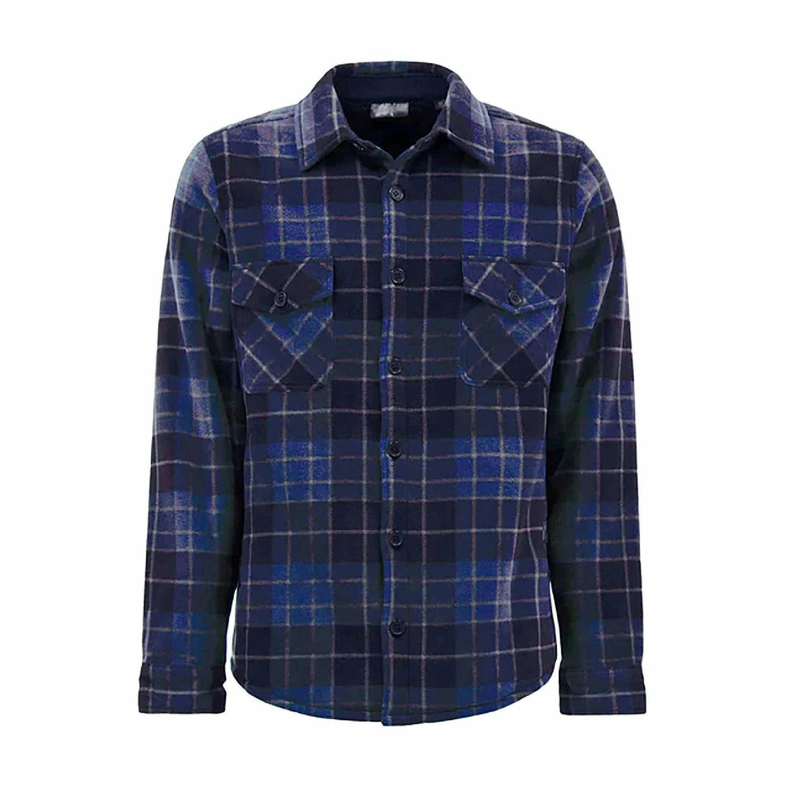Mens Quilted Plaid Pattern Thermal Long Sleeve Winter Jacket , view 1 of 5