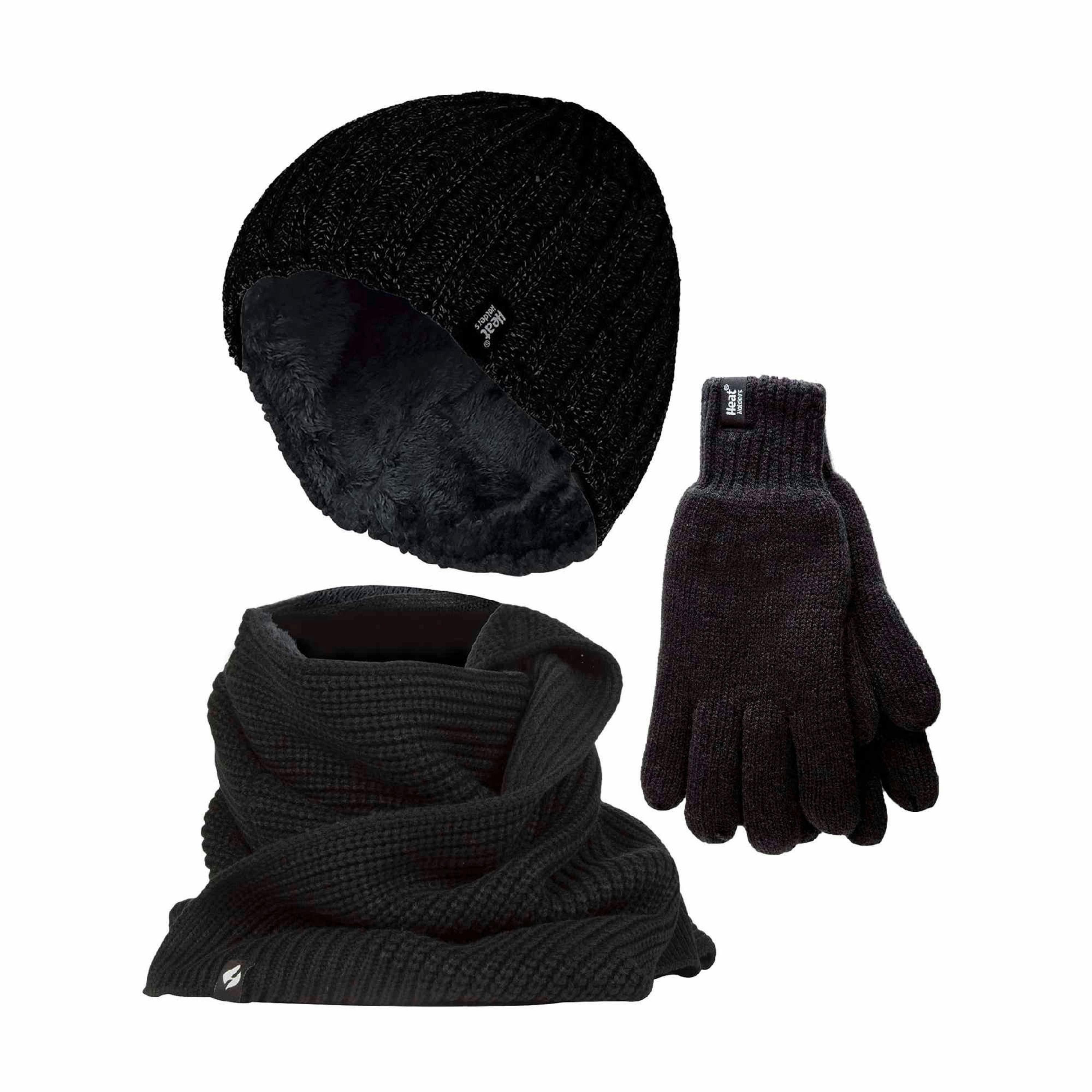 Mens Knitted Beanie Hat Scarf Gloves Set for Cold Weather , view 1 of 5