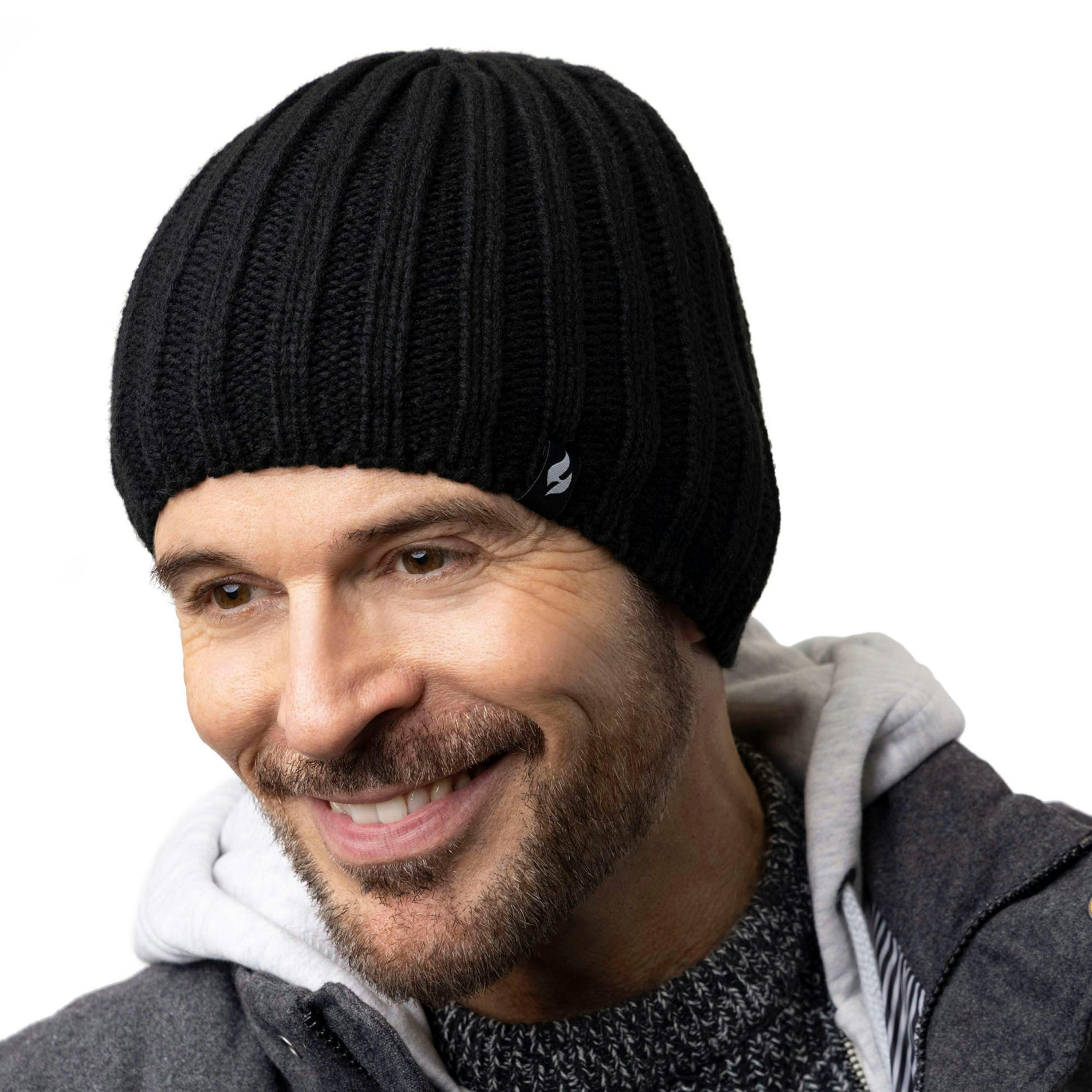 Mens Knitted Beanie Hat Scarf Gloves Set for Cold Weather , view 3 of 5
