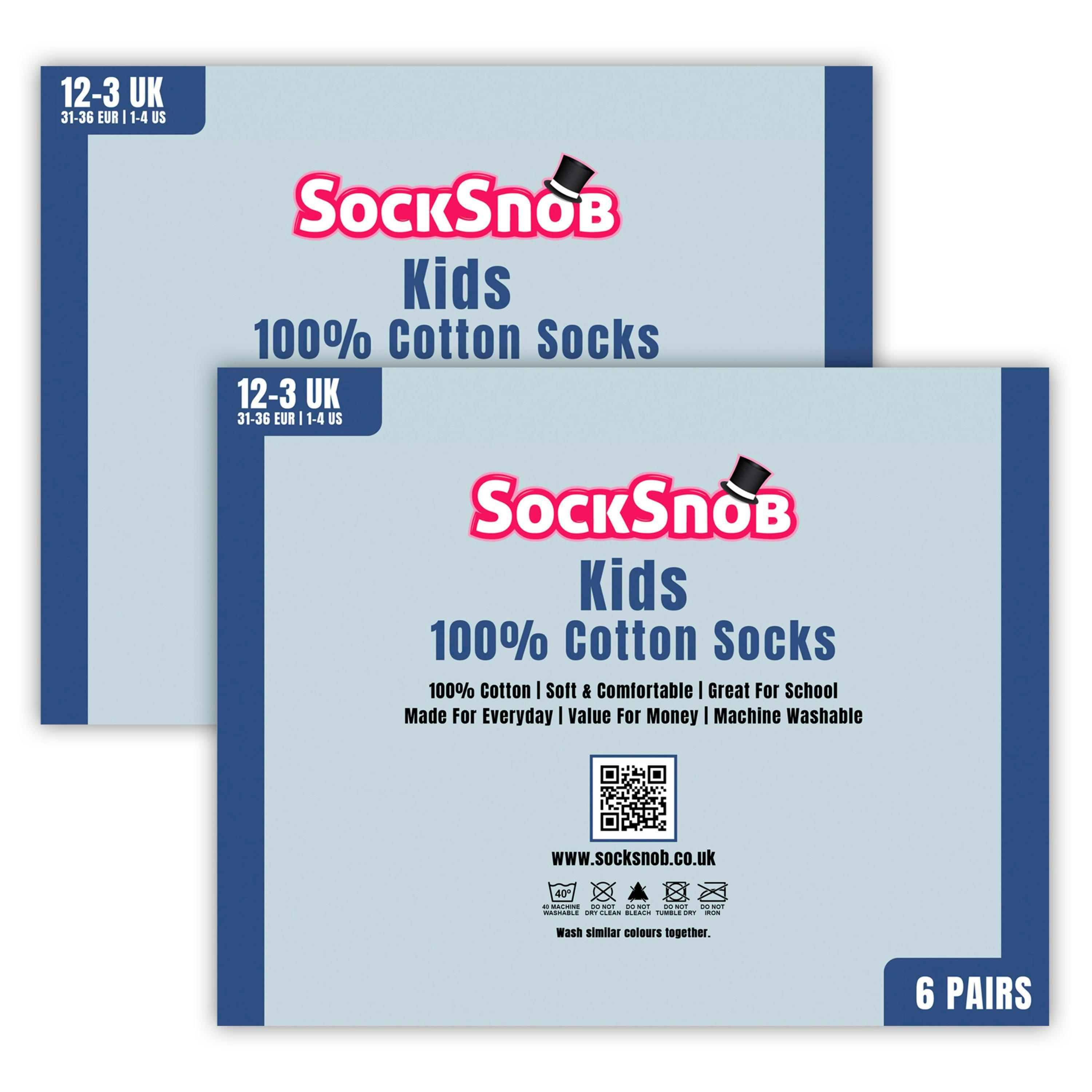 12 Pack Girls & Boys 100% Cotton Soft Breathable Loose Top Socks , view 2 of 5