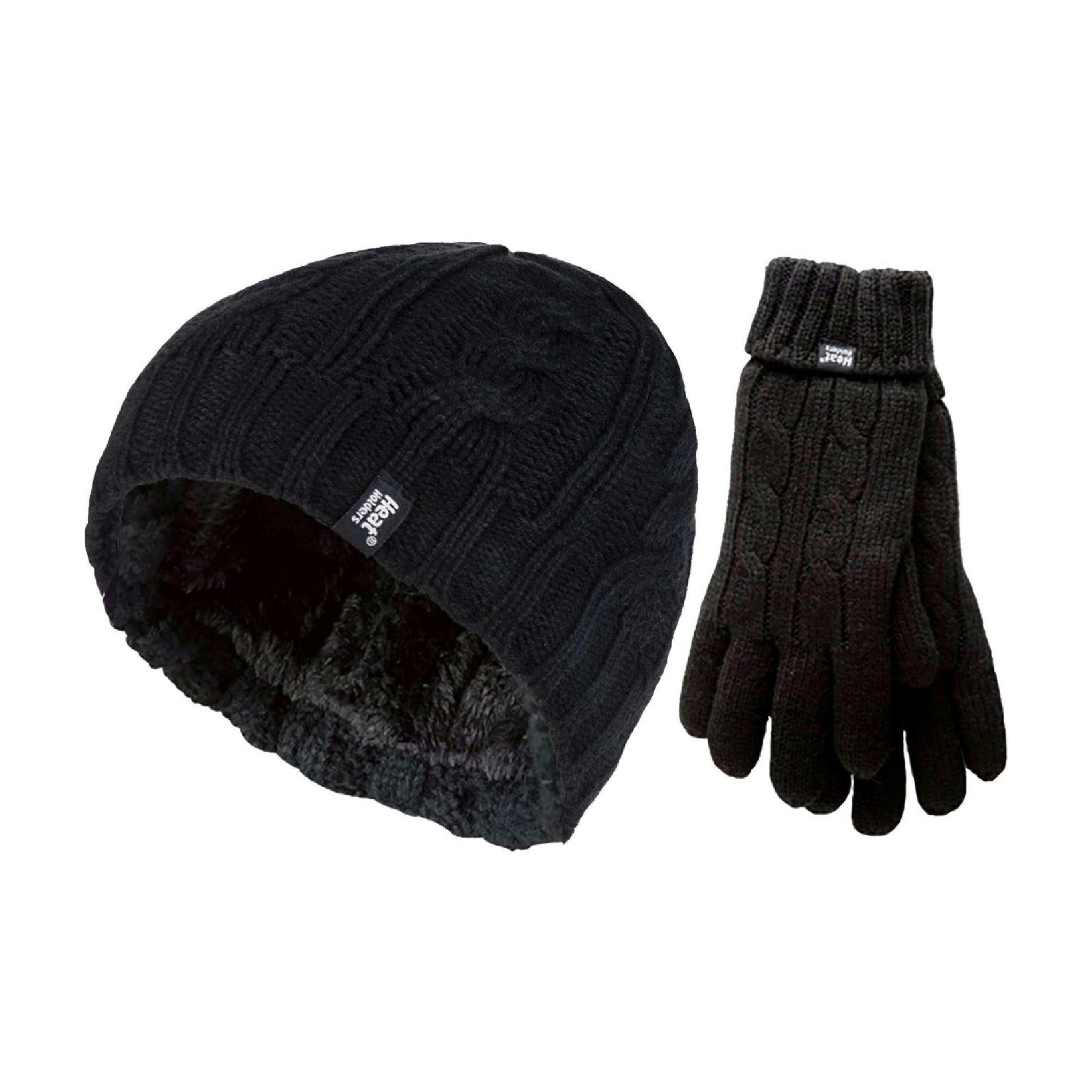 Ladies Fleece Lined Thermal Hat & Gloves Set for Winter , view 1 of 5