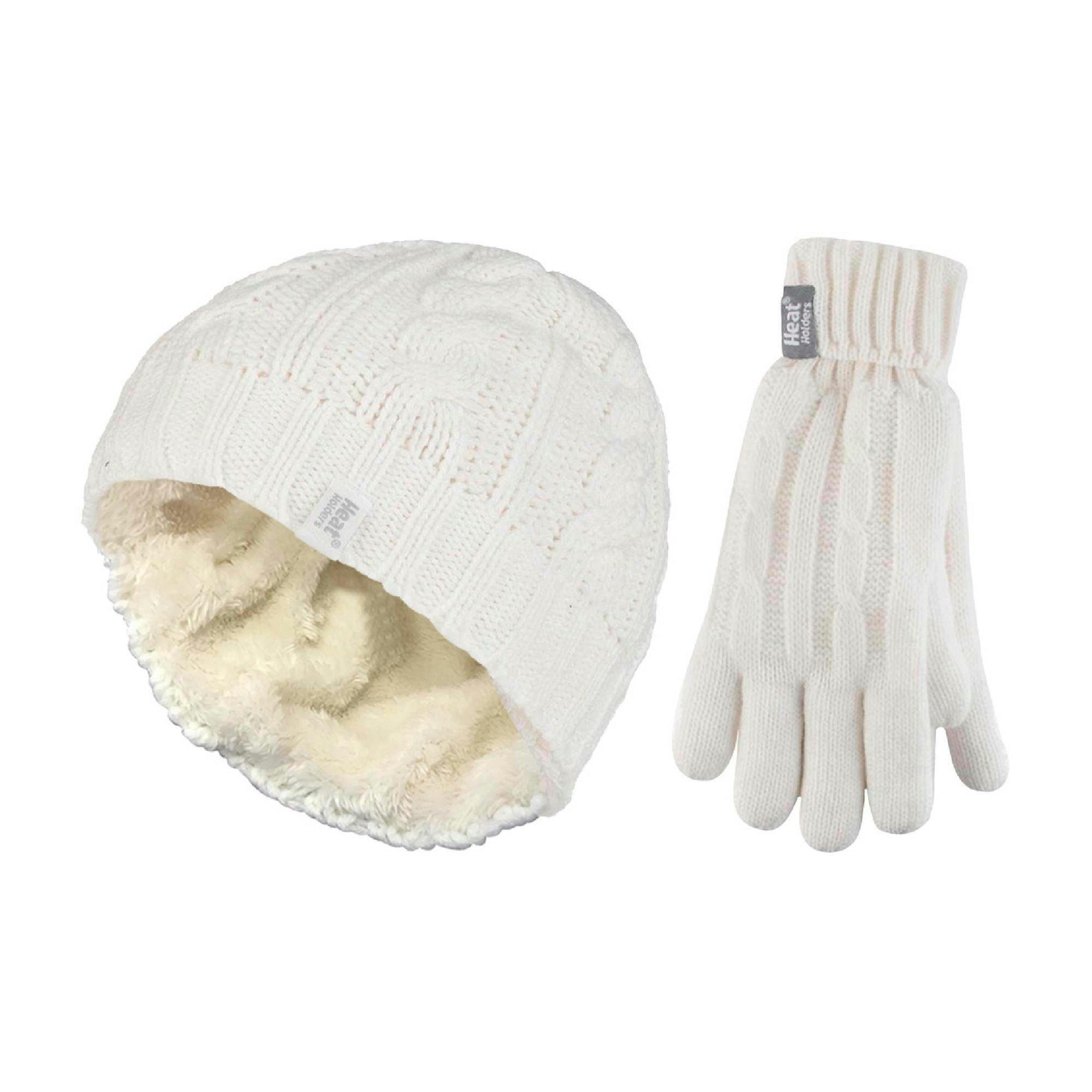 Ladies Fleece Lined Thermal Hat & Gloves Set for Winter , view 1 of 5