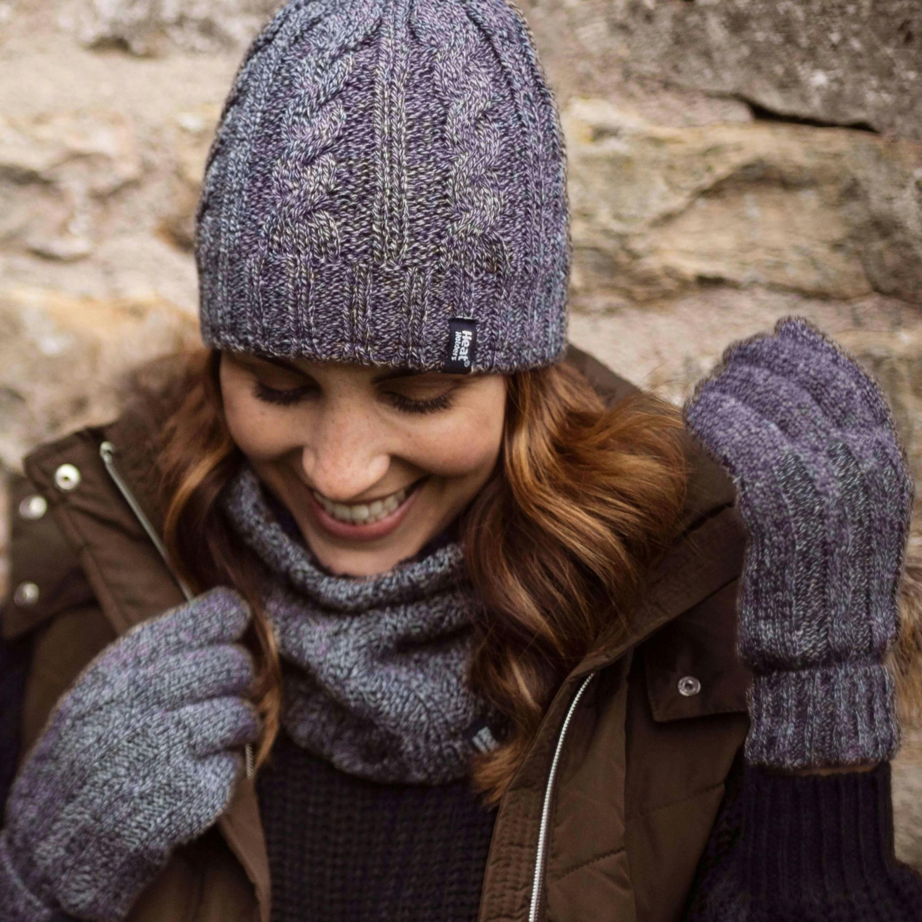 Ladies Fleece Lined Thermal Hat & Gloves Set for Winter , view 5 of 5