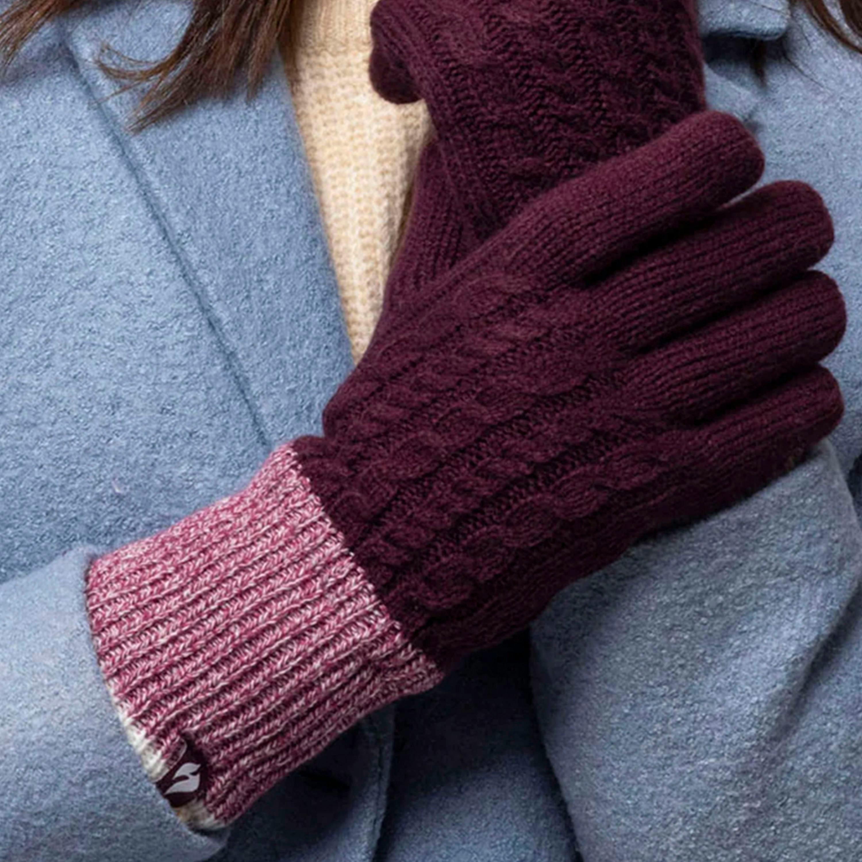 Womens Patterned Fleece Lined Warm Thermal Gloves for Winter , view 3 of 5